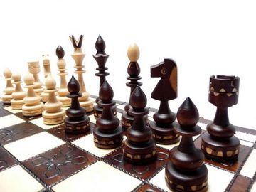 Holzprodukte Spiel, Schach Schachspiel Schachbrett 54 x 54 cm Holz Indian indisch