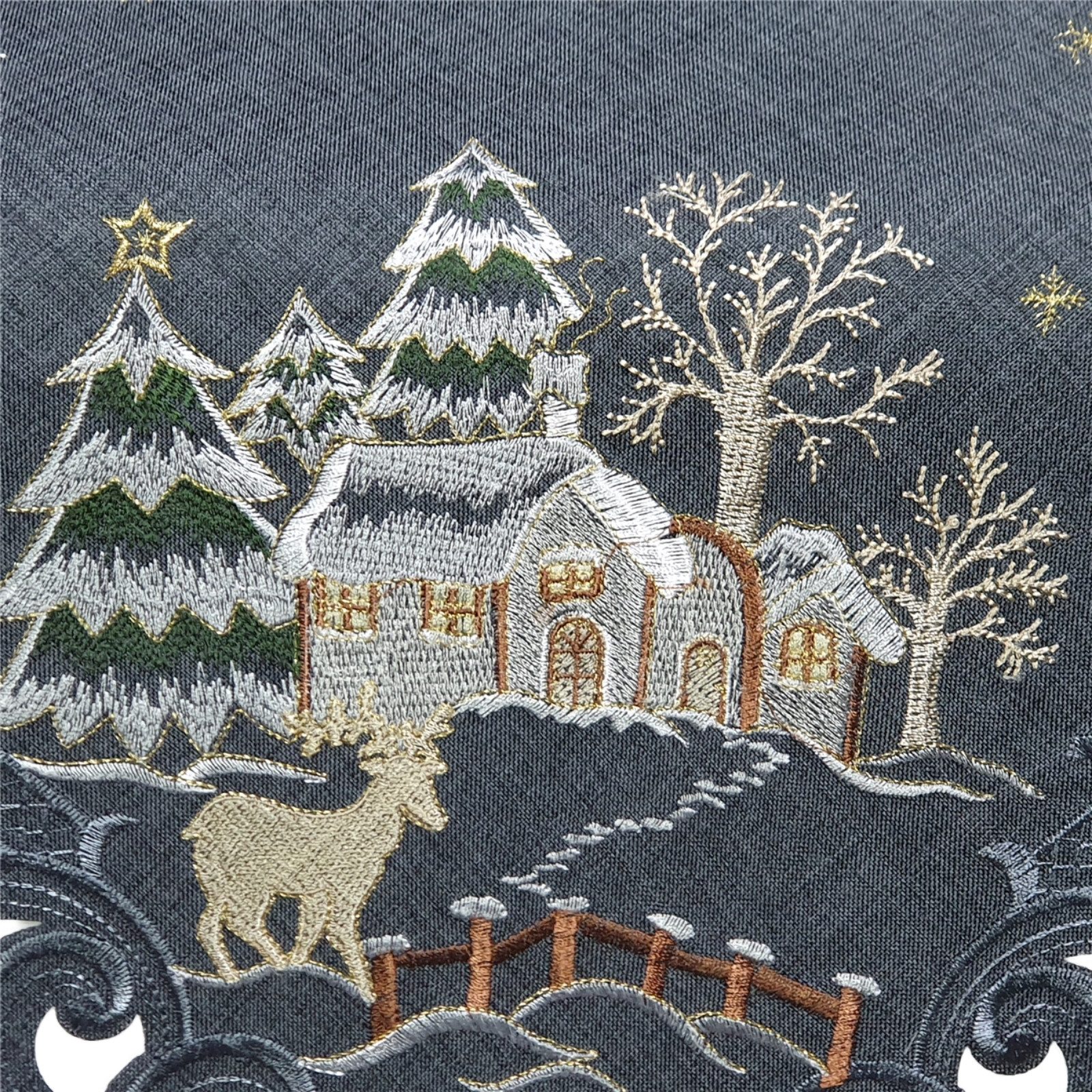 Stoffschmiede Tischdecke / Weihnachten / Bestickt / 85x85cm günstig online kaufen