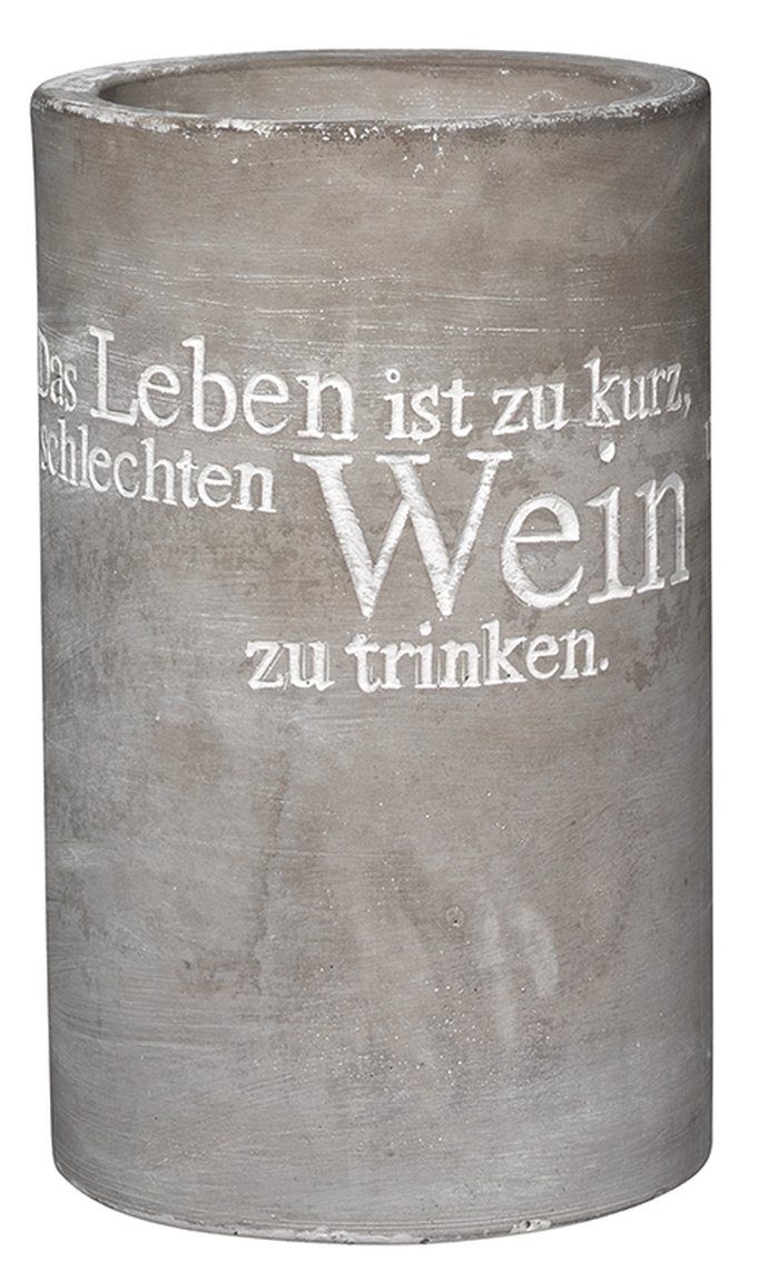 Räder Design Weinkühler PET Flaschenkühler Das Leben ist zu kurz Beton grau