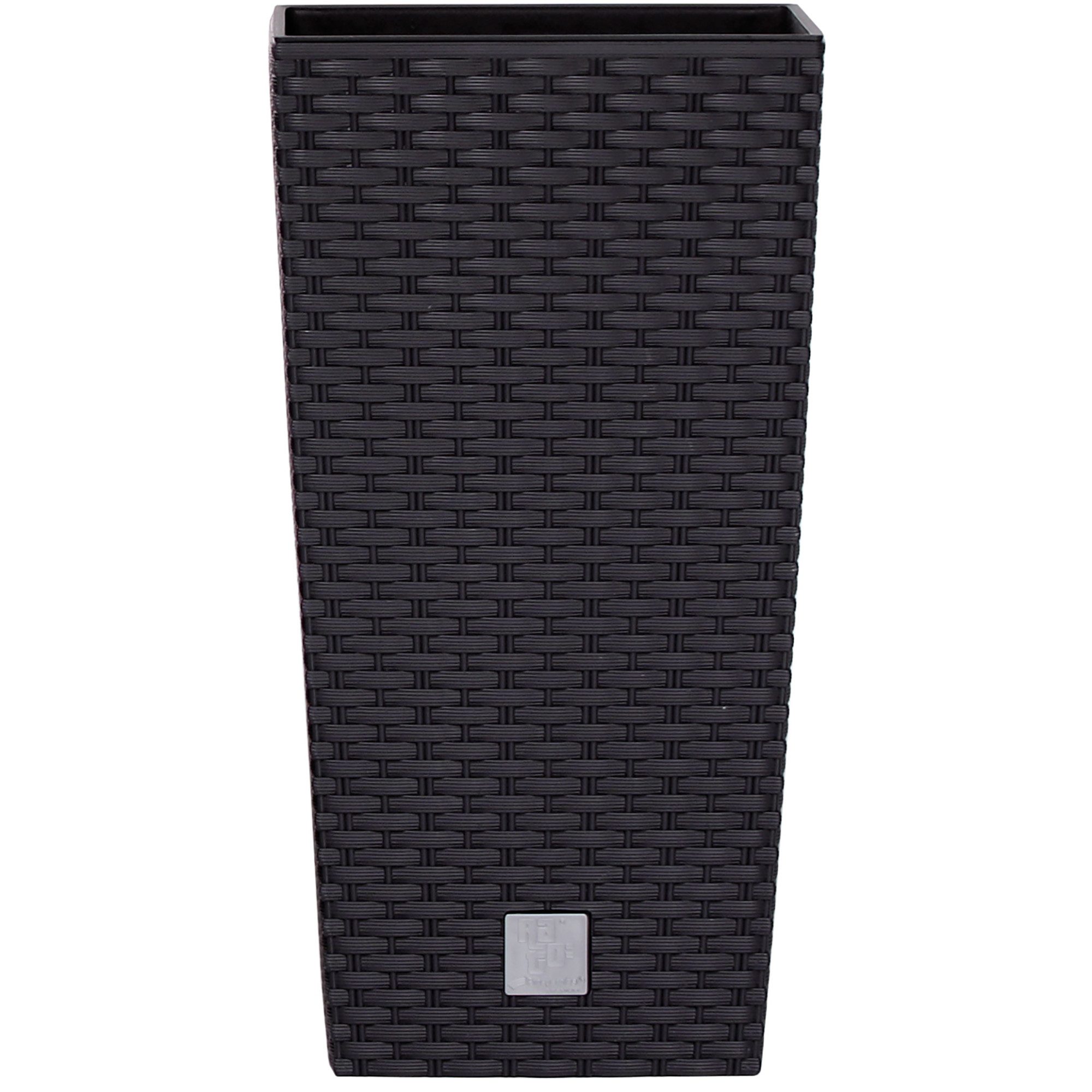 Annastore Pflanzkübel Pflanztopf aus Kunststoff - Pflanzsäule - Blumentopf - Blumenübertopf, Wetterfest im Rattan-Look, Blumentopf hoch