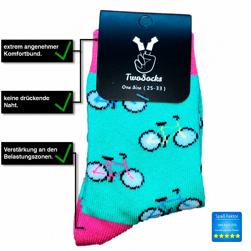 TwoSocks Freizeitsocken Lustige Kindersocken Mädchen, Jungen Socken, Baumwolle Einheitsgröße
