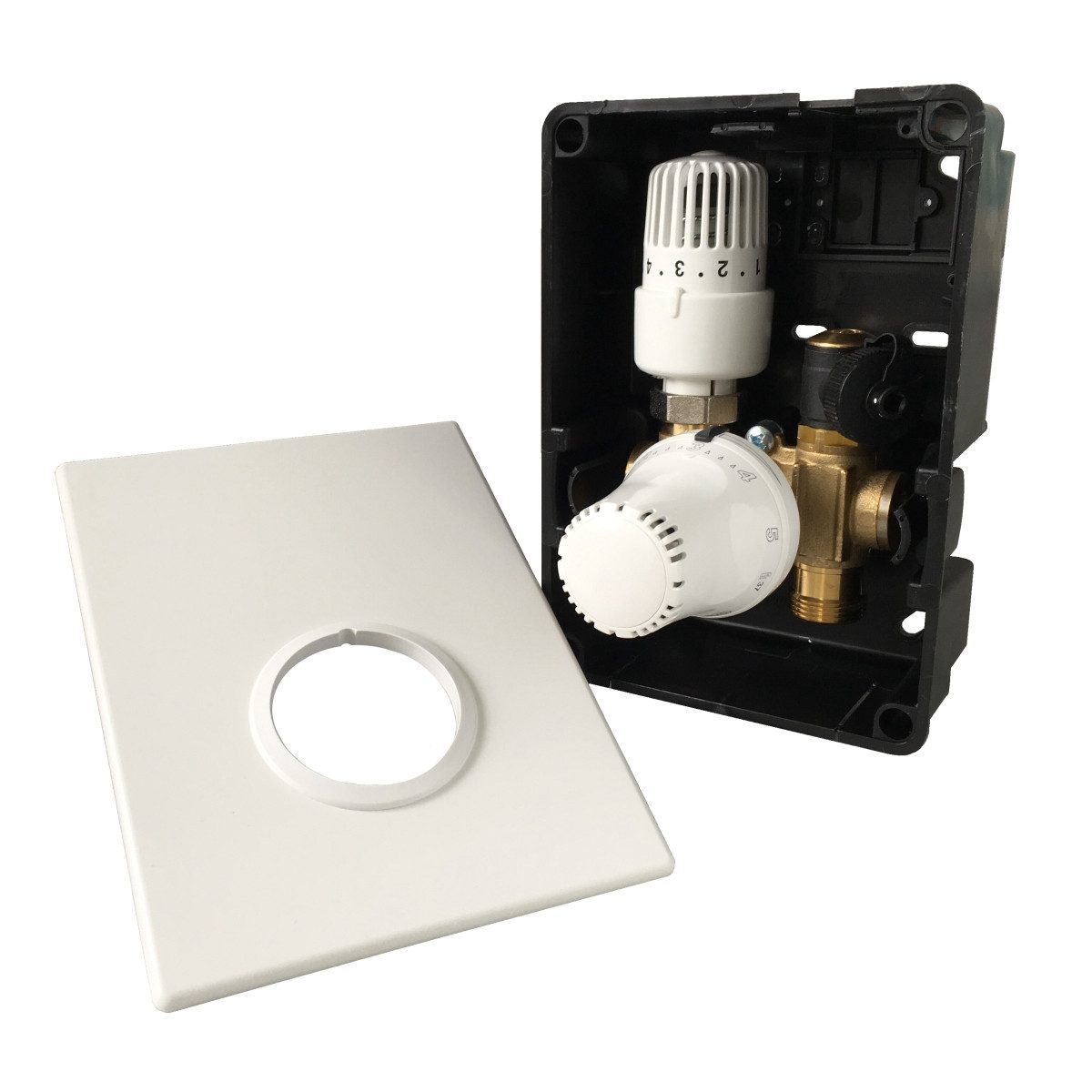 HoWaTech Fußbodenheizung TAC Warmwasser Fußbodenheizung Komplettset Regelbox TH-RTL, (Komplett Set), Nur 20 mm Aufbauhöhe + 16 mm Rohr