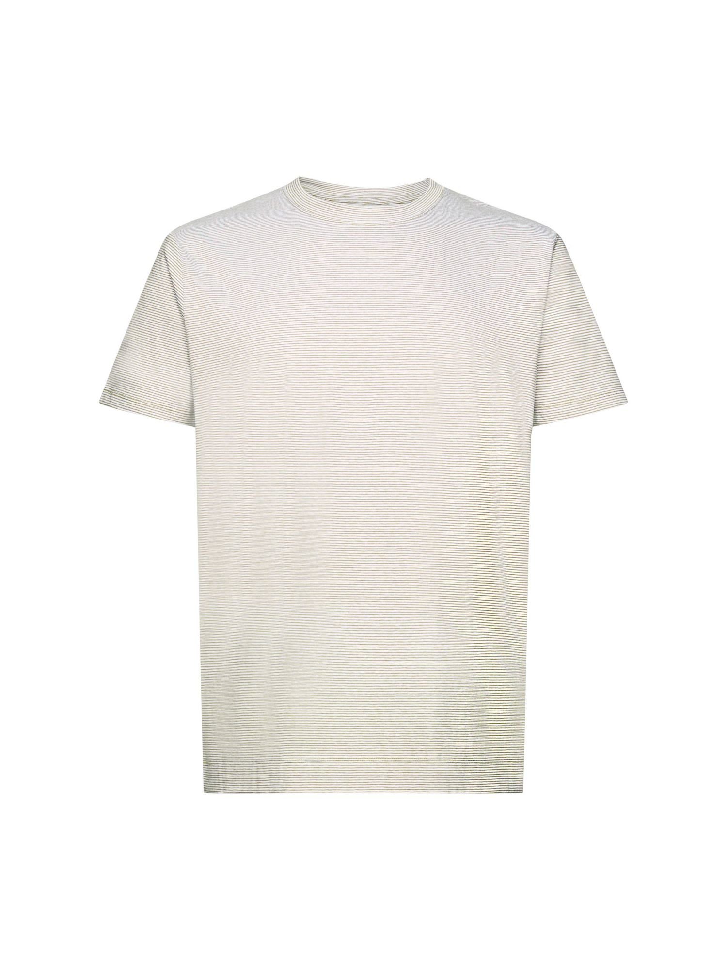 T-Shirt (1-tlg) T-Shirt, Collection Baumwolle-Leinen-Mix Gestreiftes Esprit Jersey GREEN LEAF