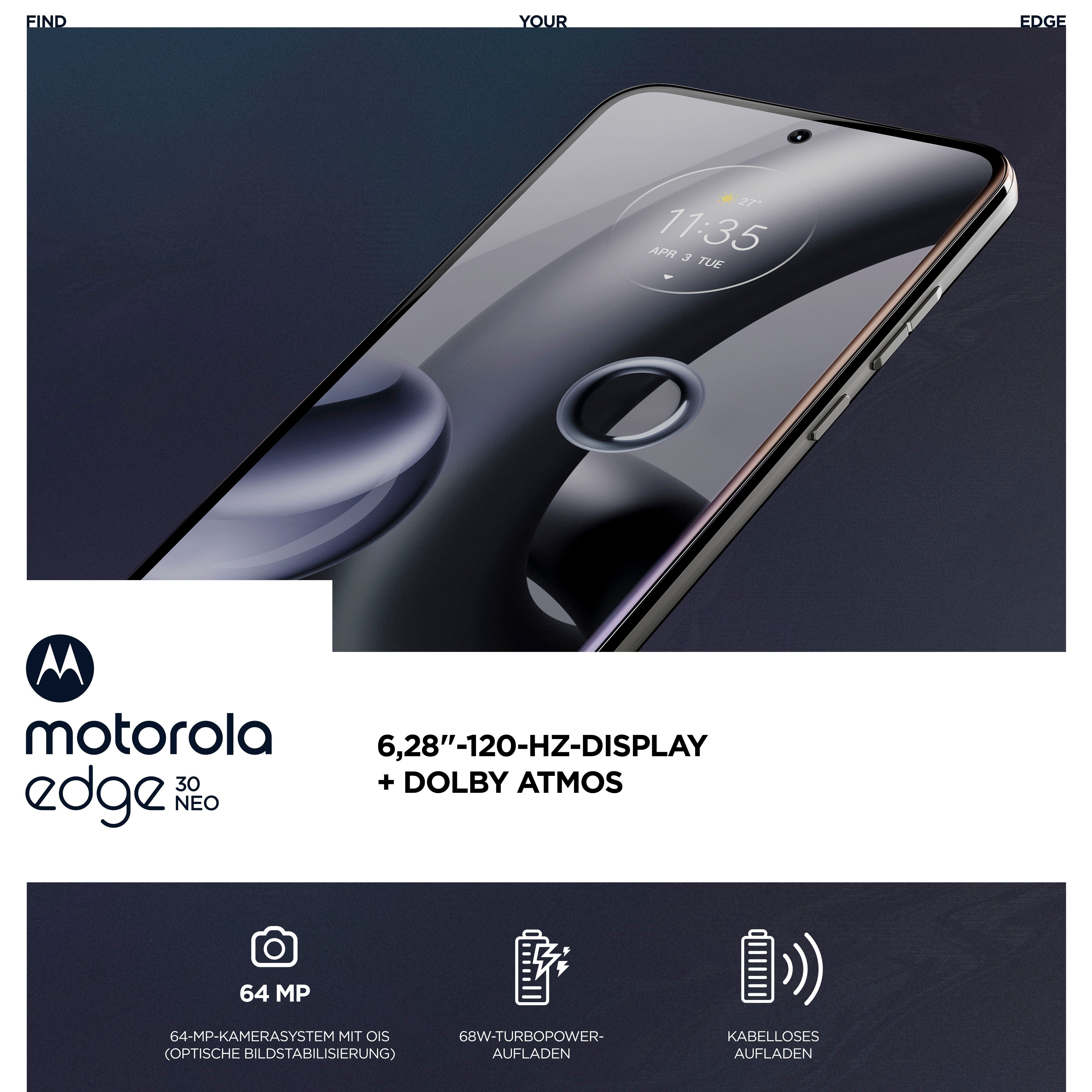 Motorola Edge 30 Neo Zoll, (16 256 GB Smartphone 256 Speicherplatz, 64 MP GB Kamera) cm/6,3