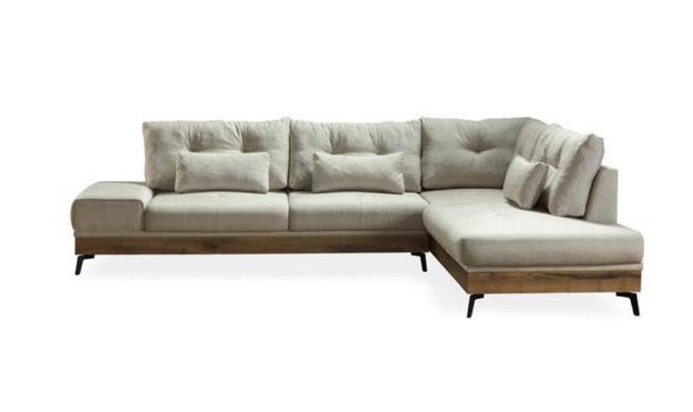 Holz Couch L-Form Möbel Sofas Couchen Sofa JVmoebel Wohnzimmer Ecksofa Ecksofa,
