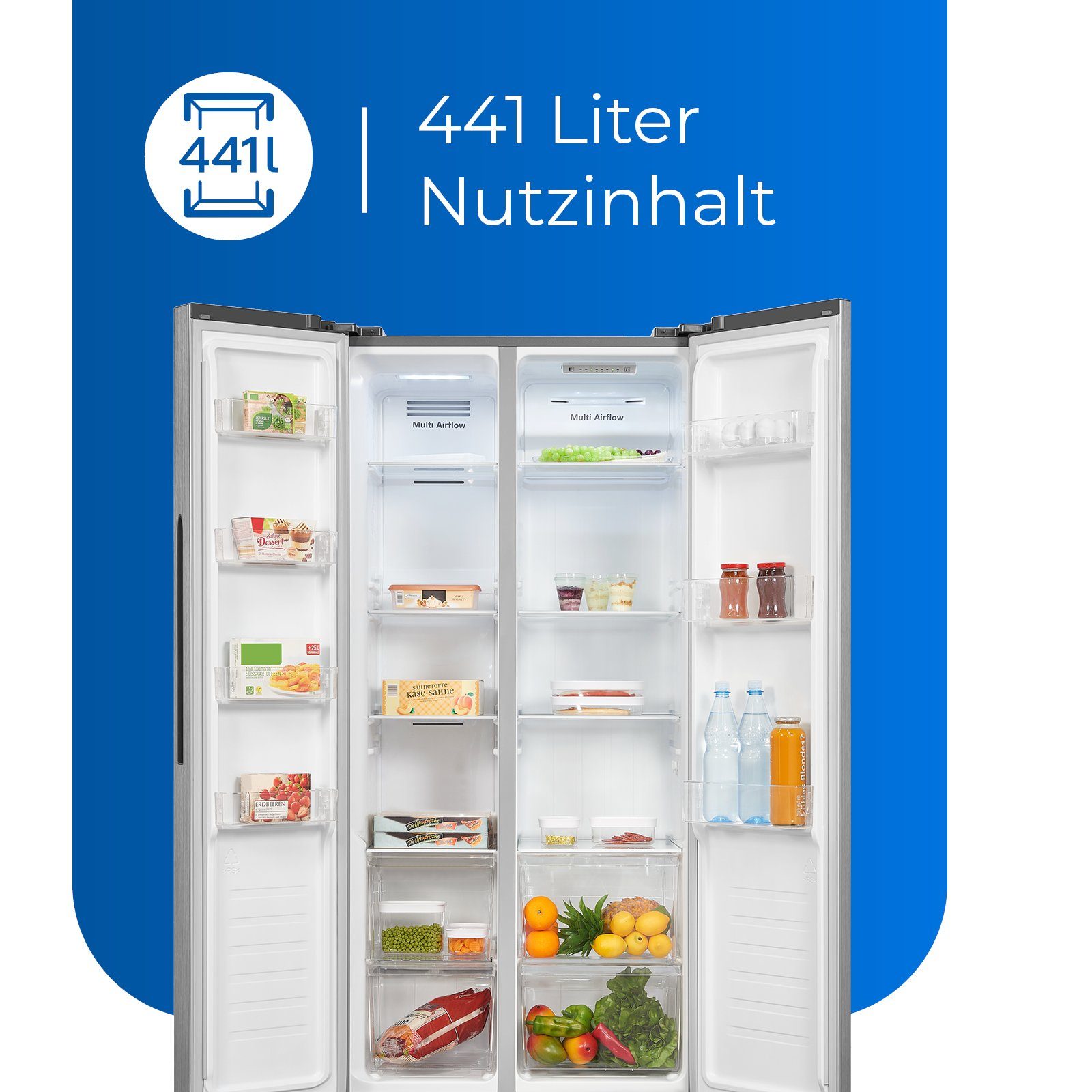 exquisit Side-by-Side SBS46-010E, 178 cm hoch, 83.2 cm breit, XL Volumen