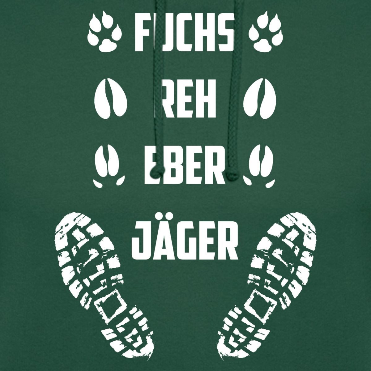 Spreadshirt Hoodie Fährte Wald, Fuchs, Reh, Eber Und Jäger Unisex Hoodie (1-tlg)
