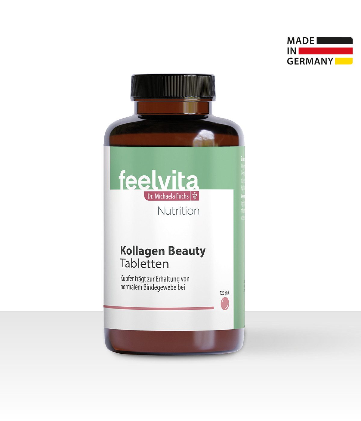 Genius Feelvita Nutrition Kollagen Beauty Tabletten 120 Tabletten, 2-Monatsvorrat à 120 St., Steigert Hautfeuchtigkeit & Spannkraft