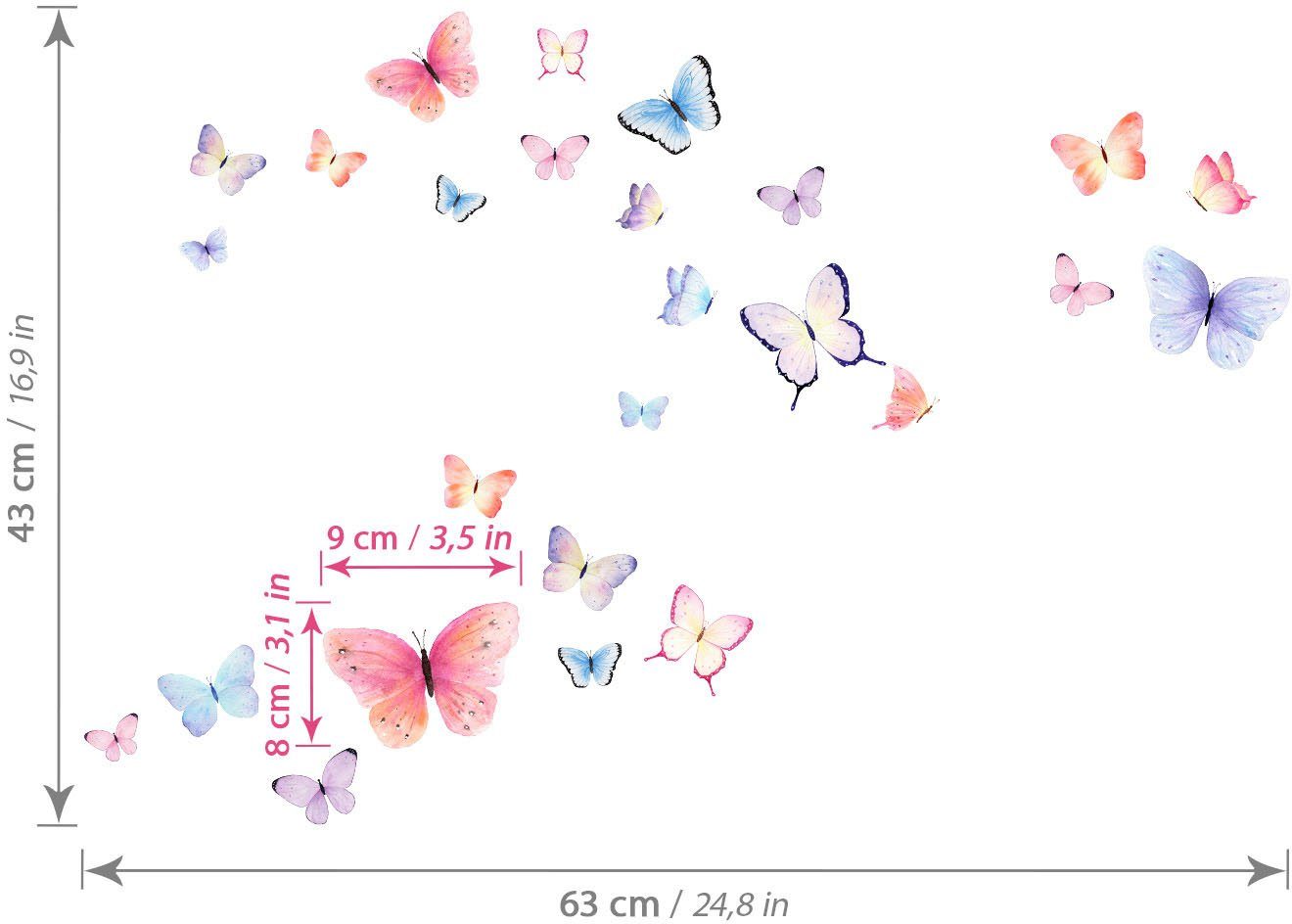 little DECO Wandtattoo »Little Deco Wandtattoo 26 Schmetterlinge«-Otto