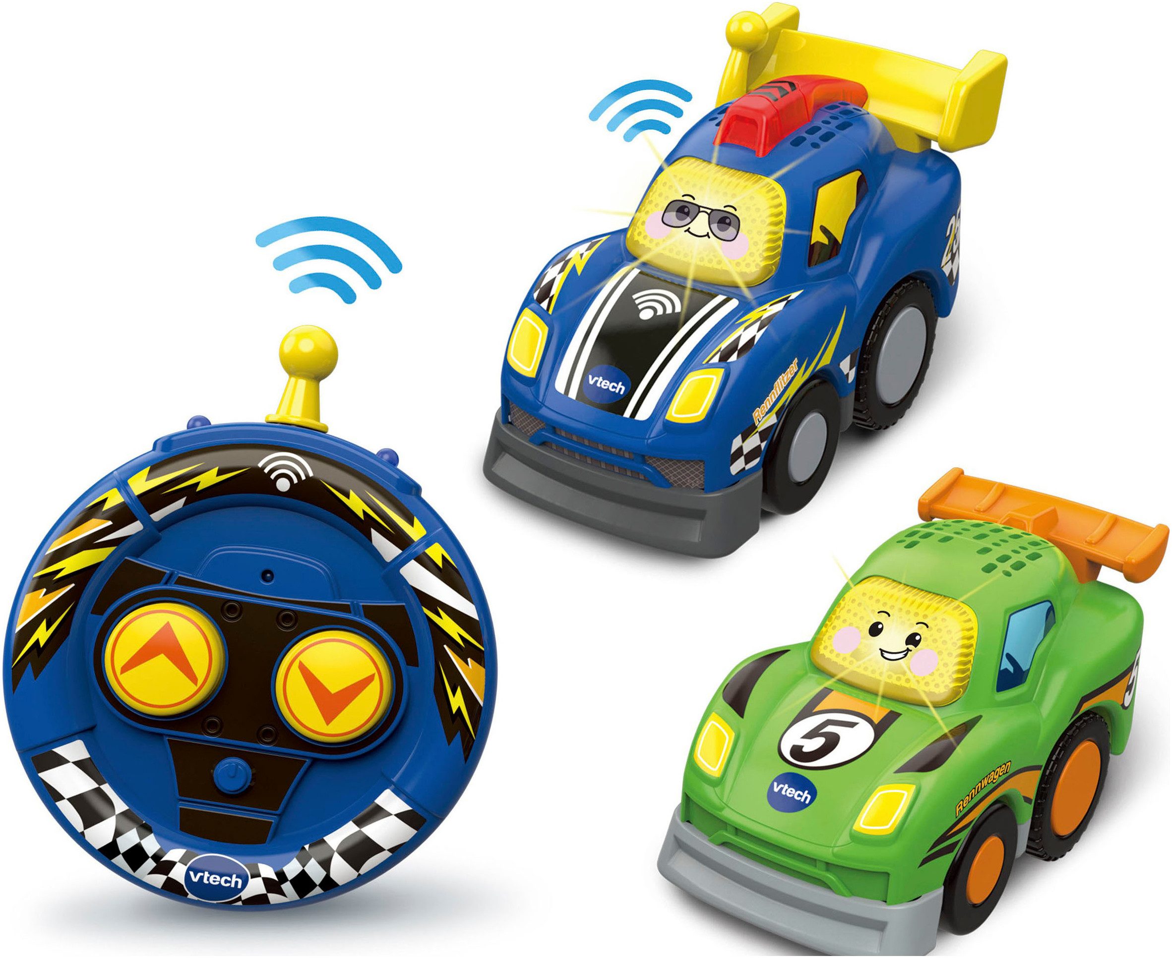 Vtech® Autorennbahn Tut Tut Baby Flitzer - RC Autorennbahn, mit Soundeffekt, inkl. RC-Flitzer und motorisierter Rennwagen – Bild 3 von 5