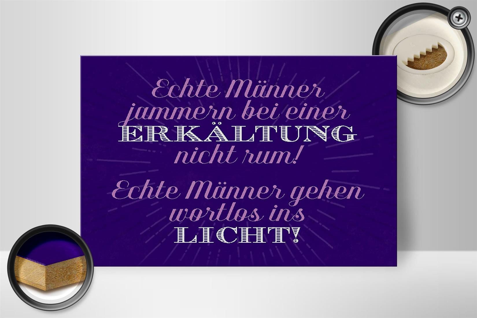 Holzbild Spruch 30x20cm echte Männer jammern nicht