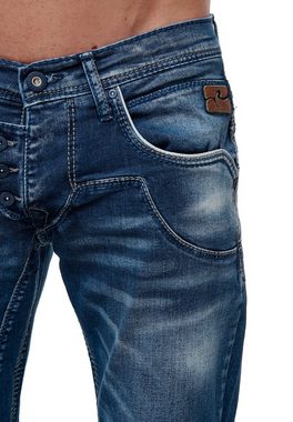 Rusty Neal Straight-Jeans RUBEN 42 mit angesagten Ziernähten