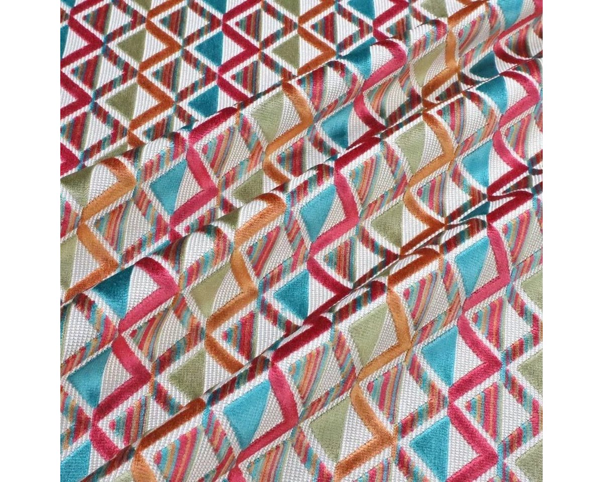 Thumbnail - Stofferia Stoff Polsterstoff Samt Jacquard Boka Azalea, Breite 137 cm, Meterware