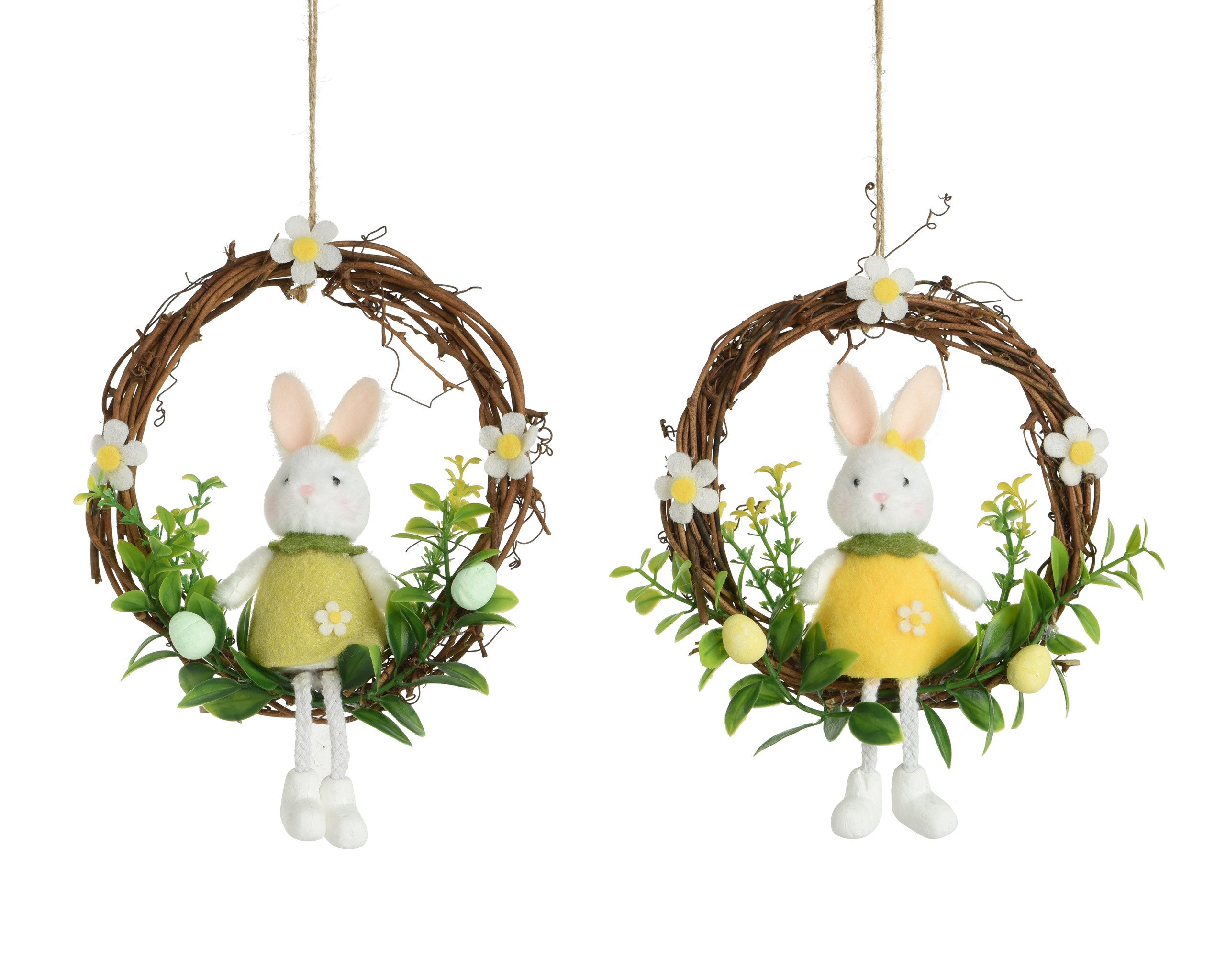 Decoris season decorations Osterkranz, Osterkranz mit Hase zum Aufhängen 16x22cm Filz 1 Stück sortiert