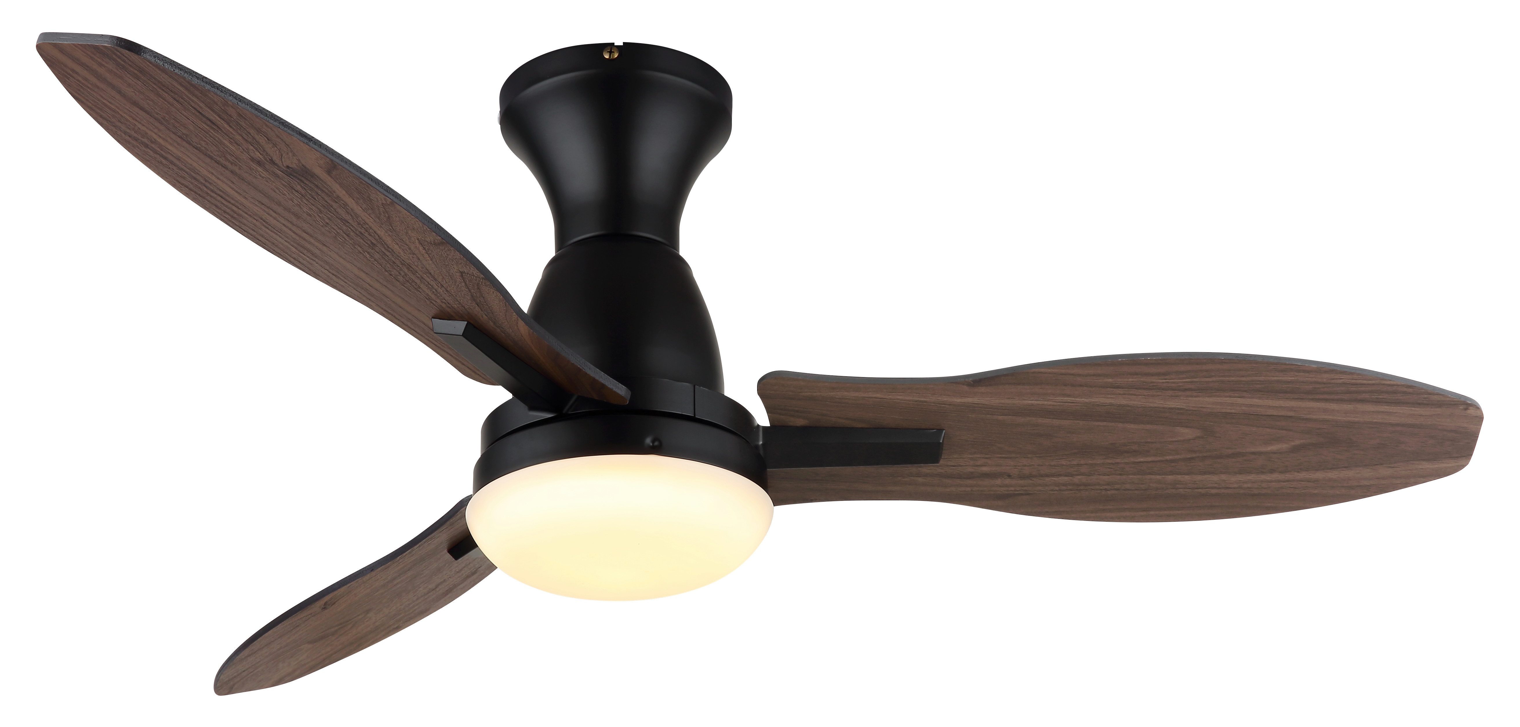 GLOBO LIGHTING Deckenleuchte GALE, LED fest integriert, Deckenventilator schwarz/Holzoptik, LED 22W, dimmbar, Fernbedienung
