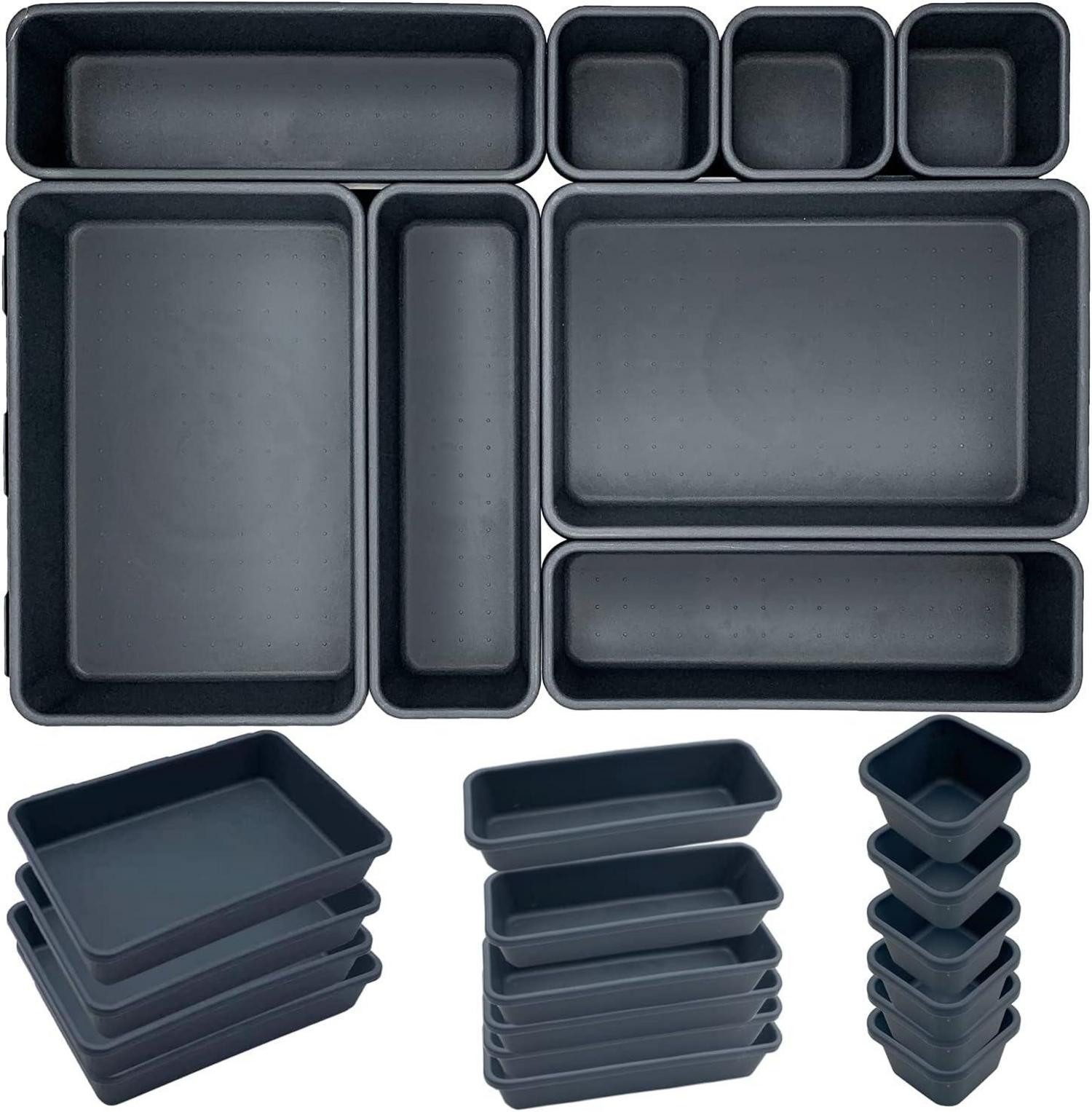 Schubladeneinsatz 24-teiliges Schubladen Organizer Set Aufbewahrungssystem für Küche