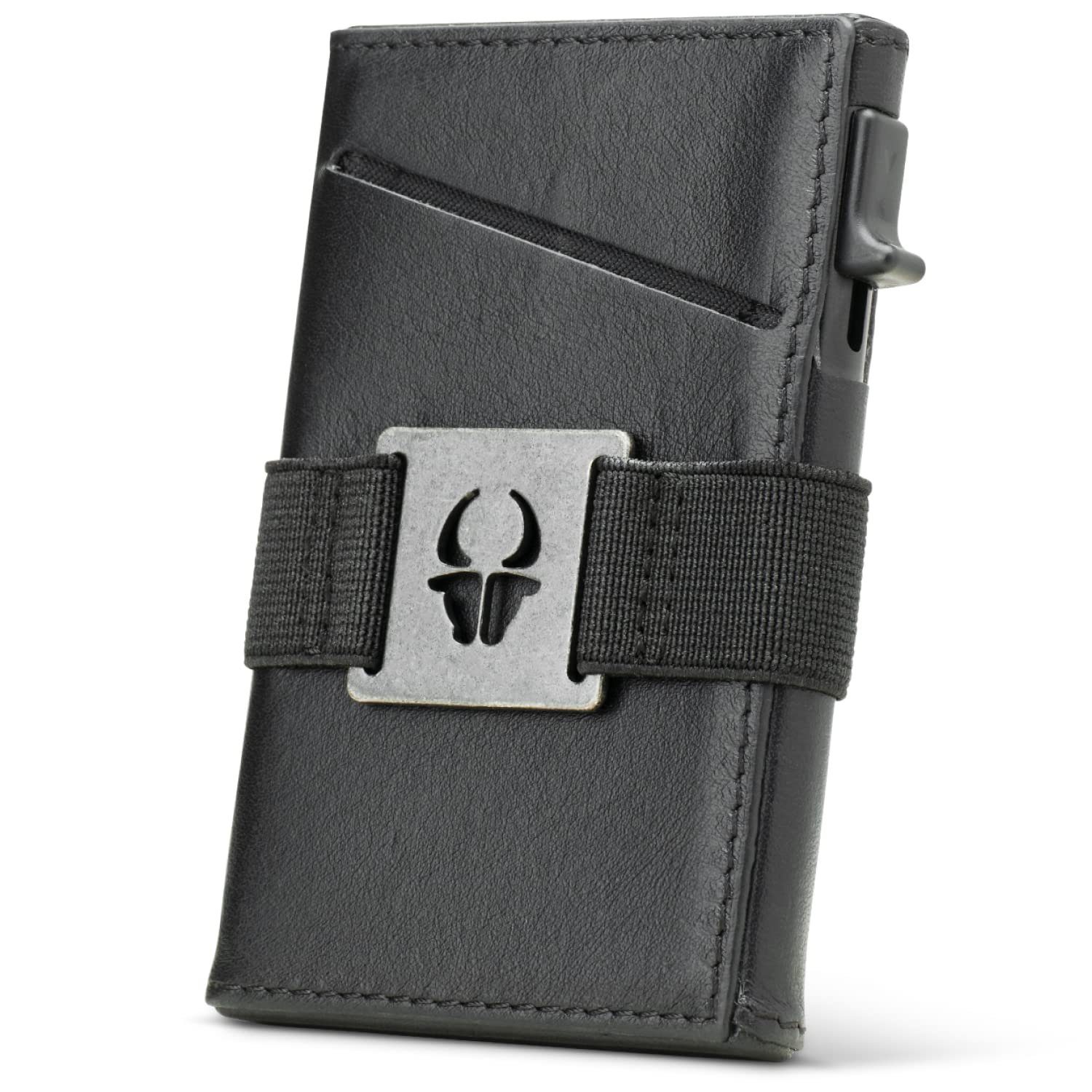 Thin Vintage Ultra Grau Donbolso Slim, Mit Münzfach Männer Mini Brieftasche Leder Zip Geldbörse