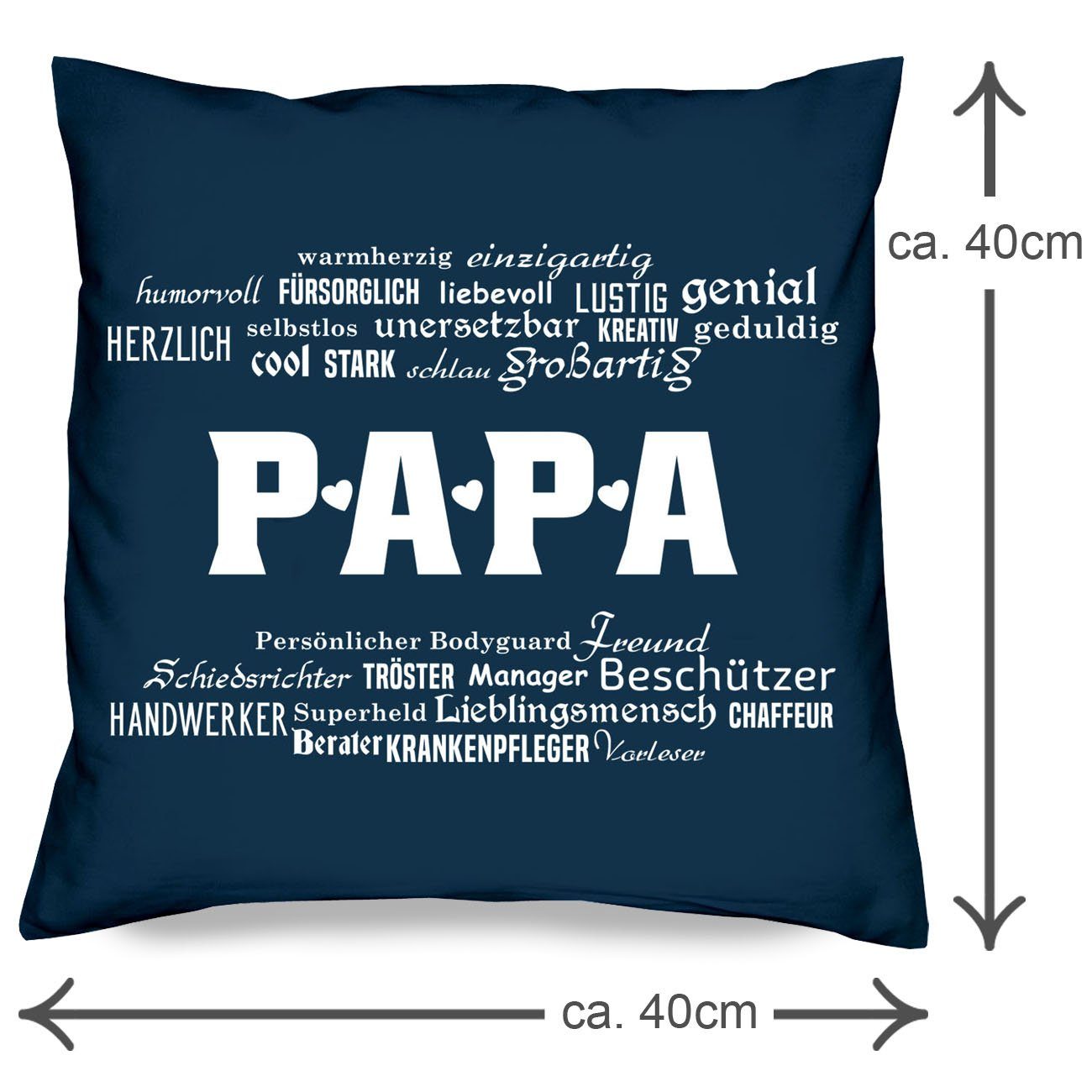 Papa Mama Set Kissen Geschenk-Set 2 Geschenk Weihnachtsgeschenk, Dekokissen Eltern Soreso® Weihnachten