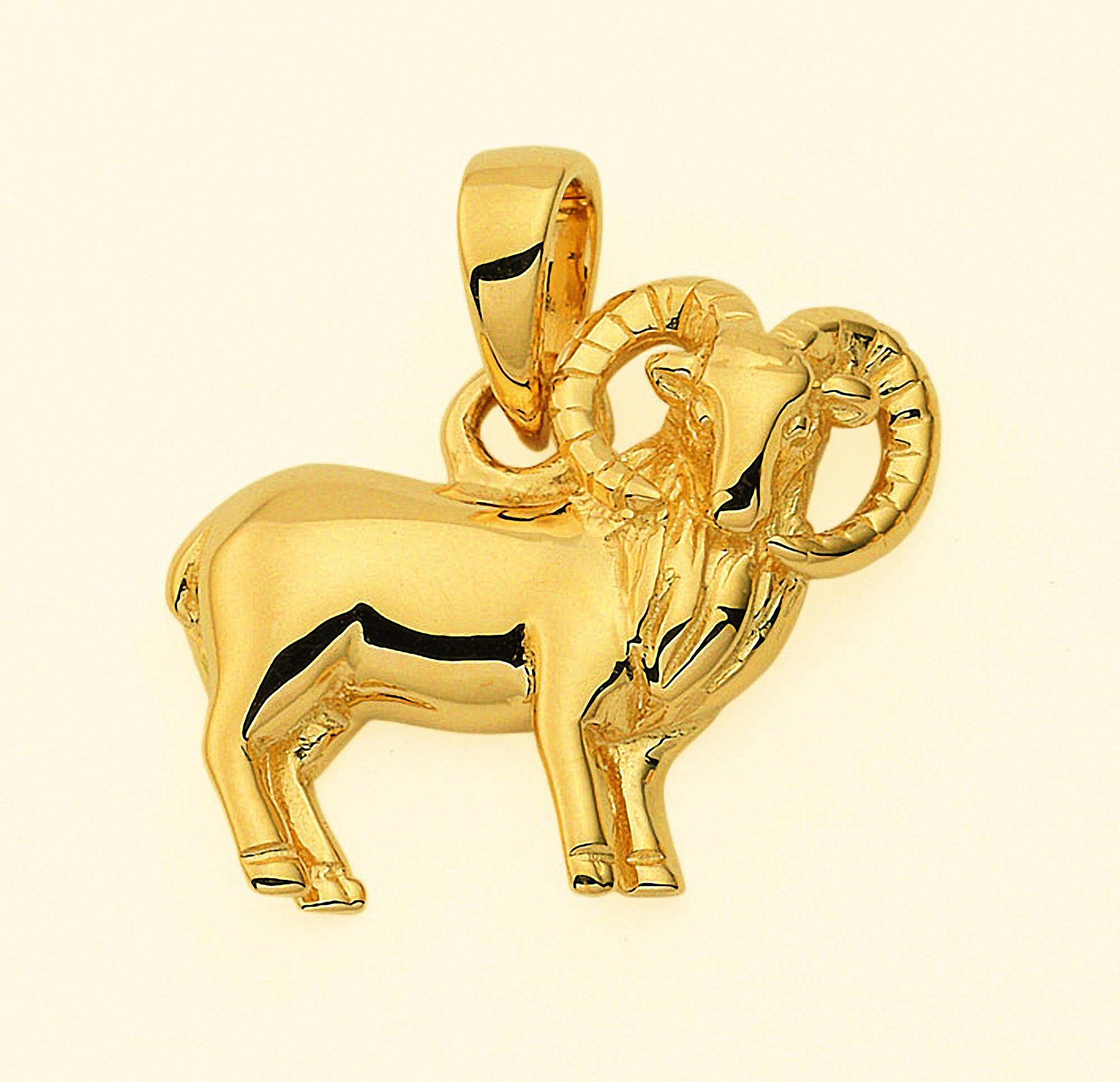 Adelia´s Kettenanhänger Damen & Herren 585 Gold Sternzeichen Anhänger Widder, Goldschmuck für Damen & Herren