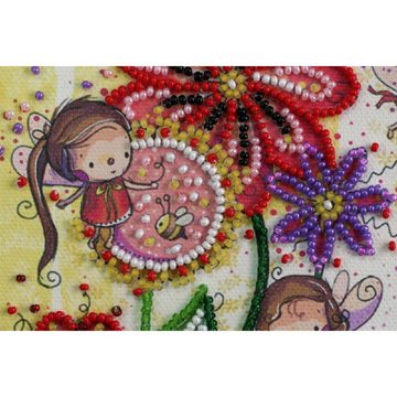 Abris Art Kreativset Abris Art Perlenstich Set "Farbige Motten", bedruckt, 15x16cm, (embroidery kit by Marussia)