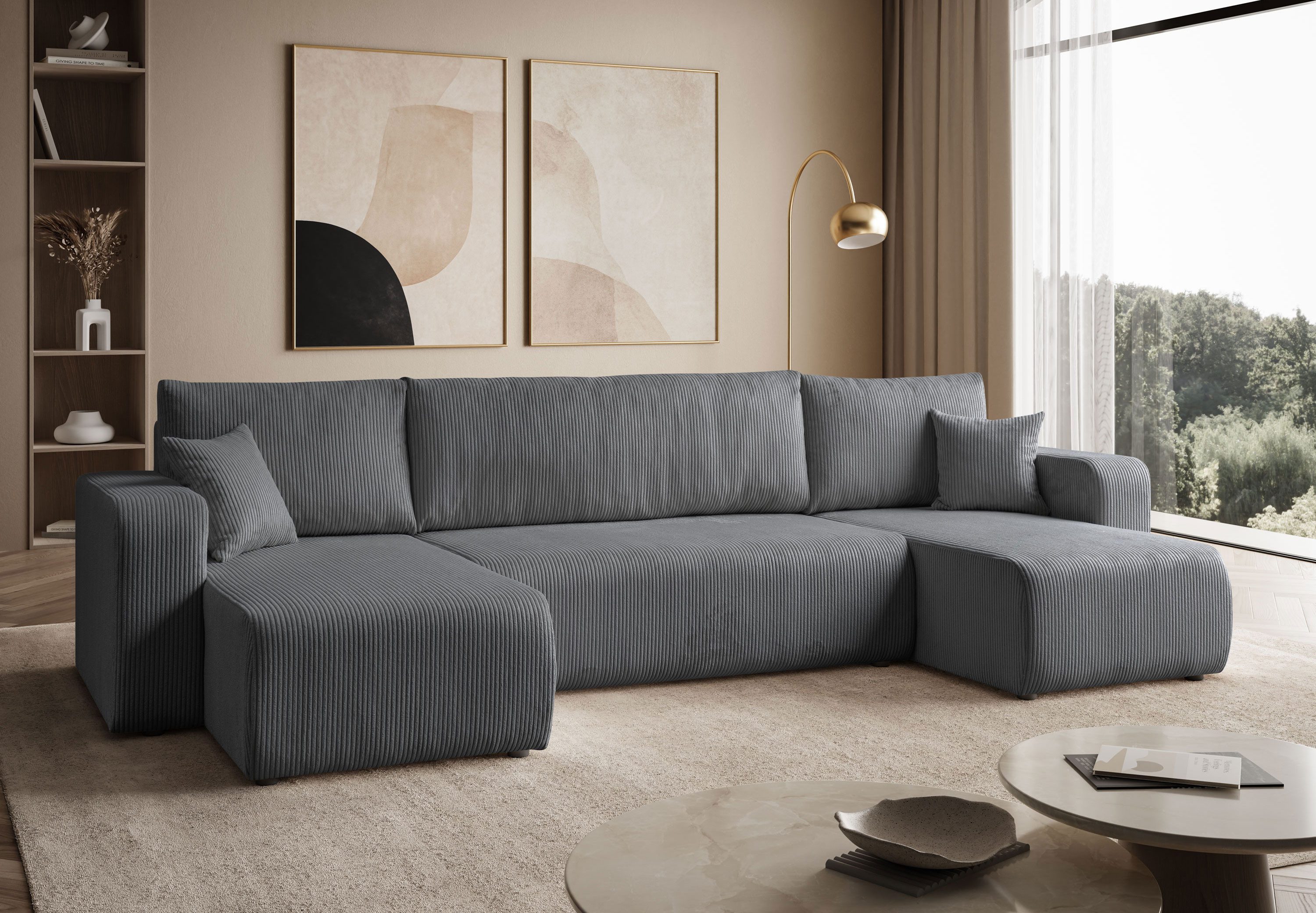 Lookway Big-Sofa PRESTIGE U-Form Couch, mit Bettfunktion und Bettkasten