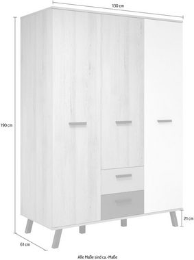 trendteam Kleiderschrank Mats Front teilweise wechselbar - Rosa oder Blau