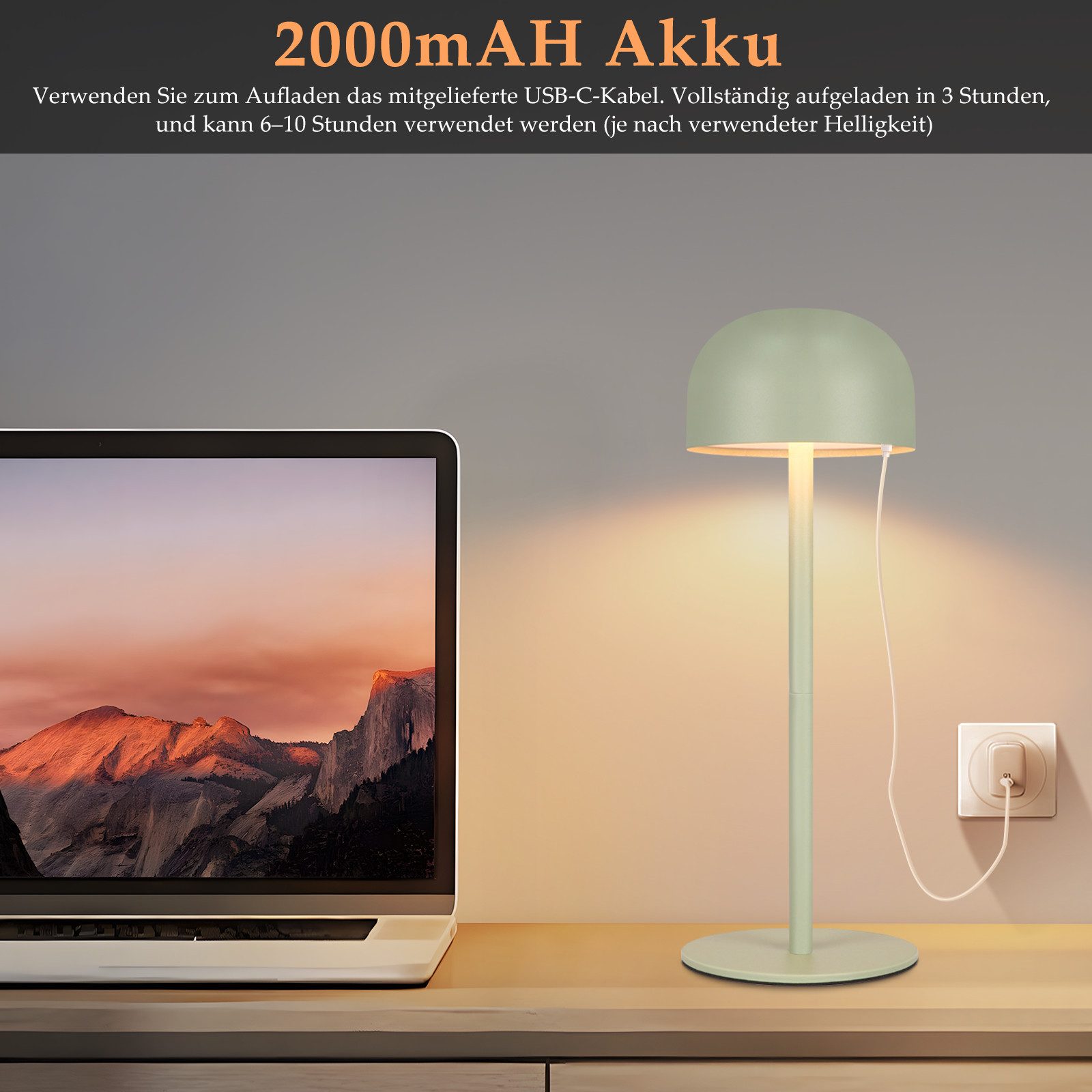 ZMH LED Tischleuchte LED Tischlampe Kabellos: günstig online kaufen