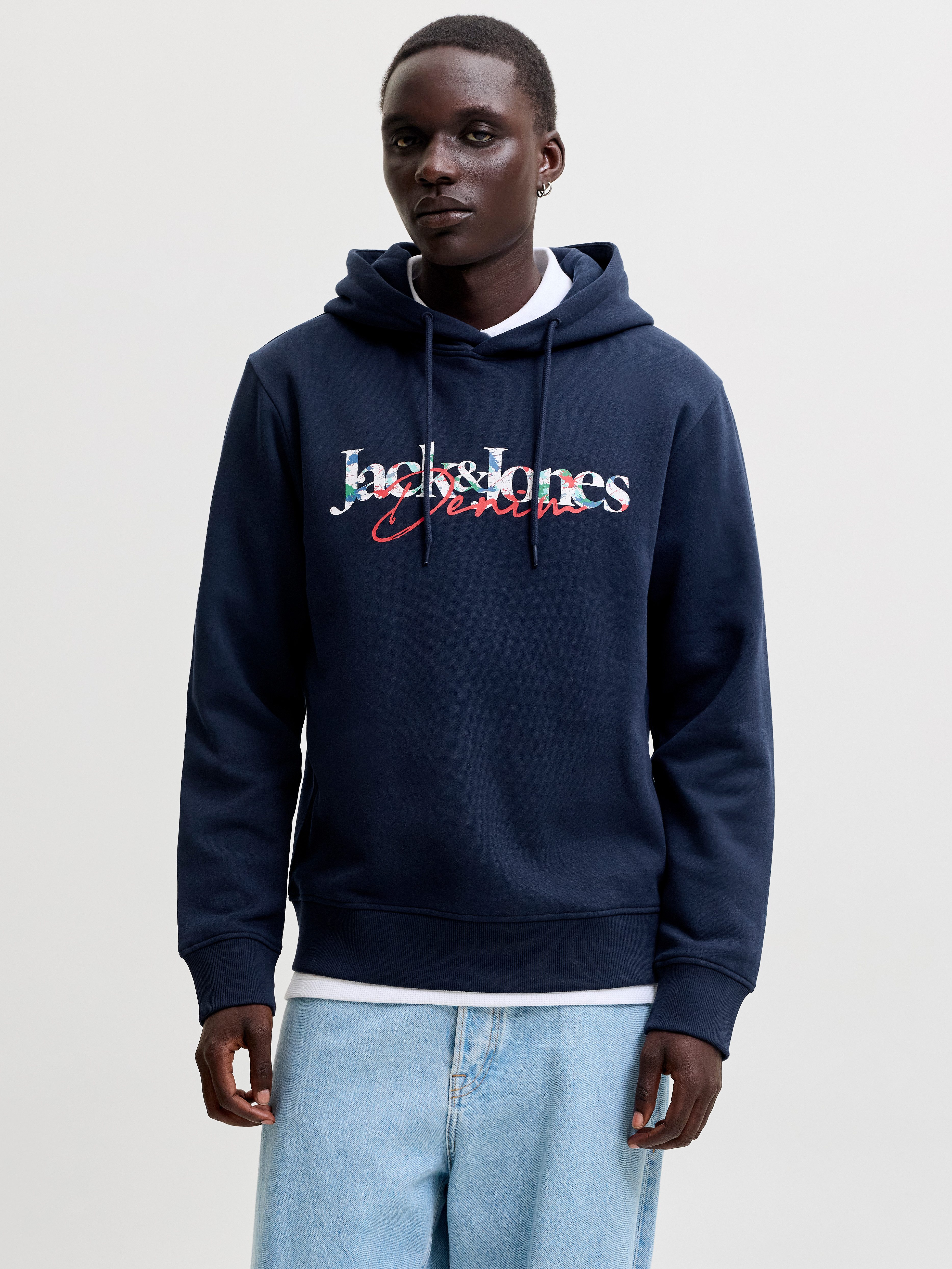 Jack & Jones Kapuzensweatshirt JJTOM SWEAT HOOD Baumwollmischung, normal geschnitten