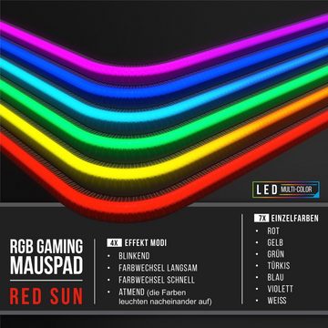 CSL Gaming Mauspad, RGB Gaming Mauspad - 800 x 300 mm XL Mousepad - LED Multi Color