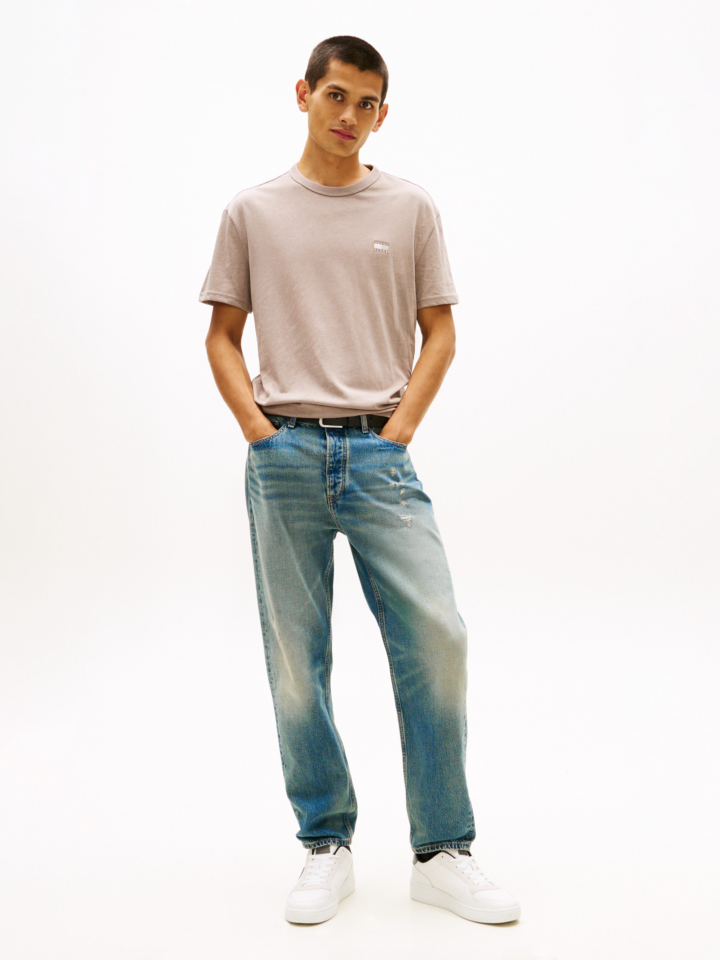 Tommy Jeans T-Shirt TJM REG BADGE Rundhals, Jersey, meliert, regular fit