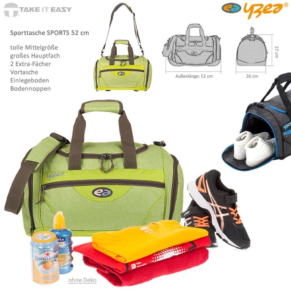 yzea® Sporttasche Jungen Mädchen Sports 52 cm 26 Liter mit Schuhfach, Naßfach, Freizeittasche Tasche Damen Herren Kinder + Trinkflasche