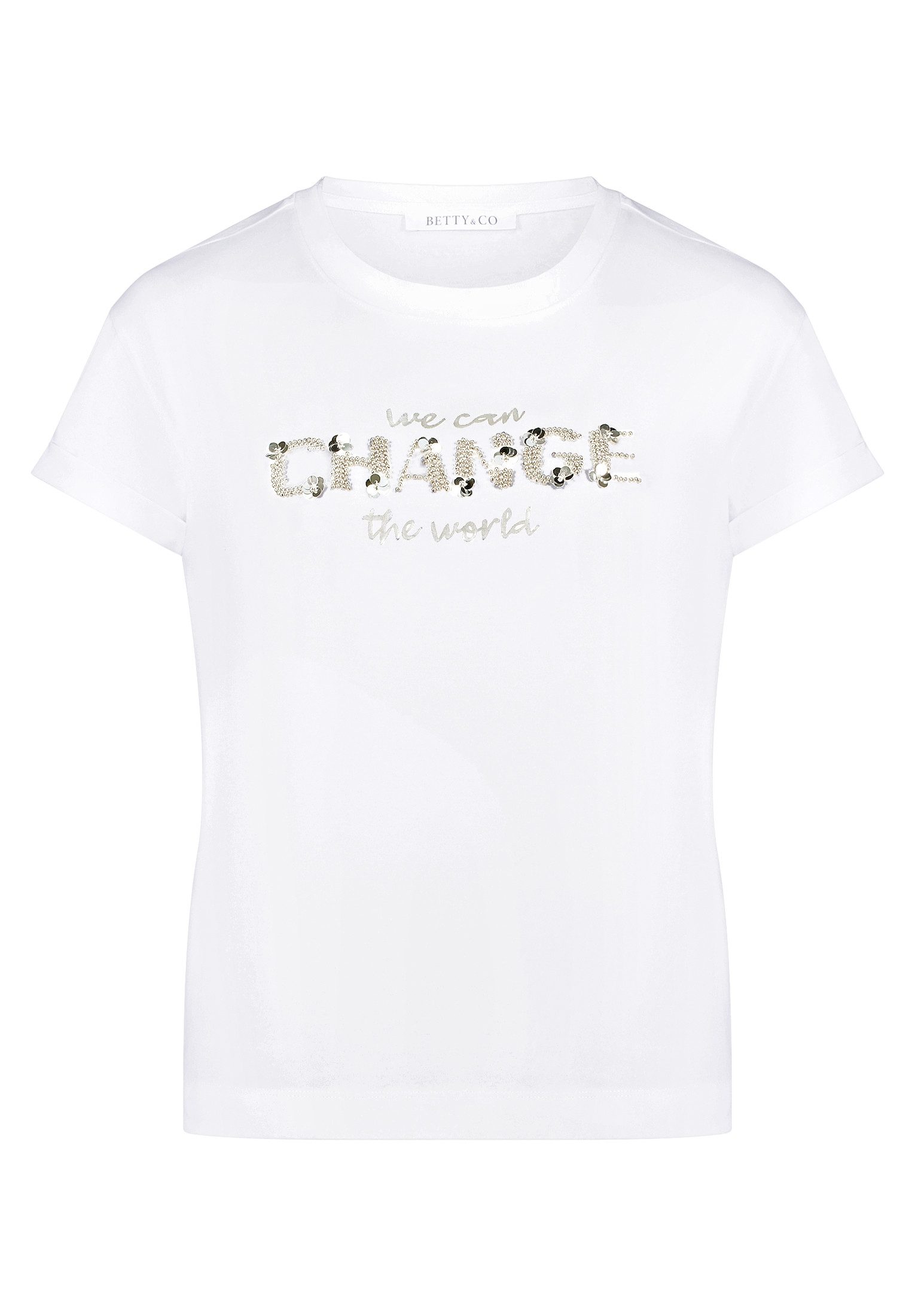 Betty&Co Kurzarmshirt Damen mit Stickerei (1-tlg)