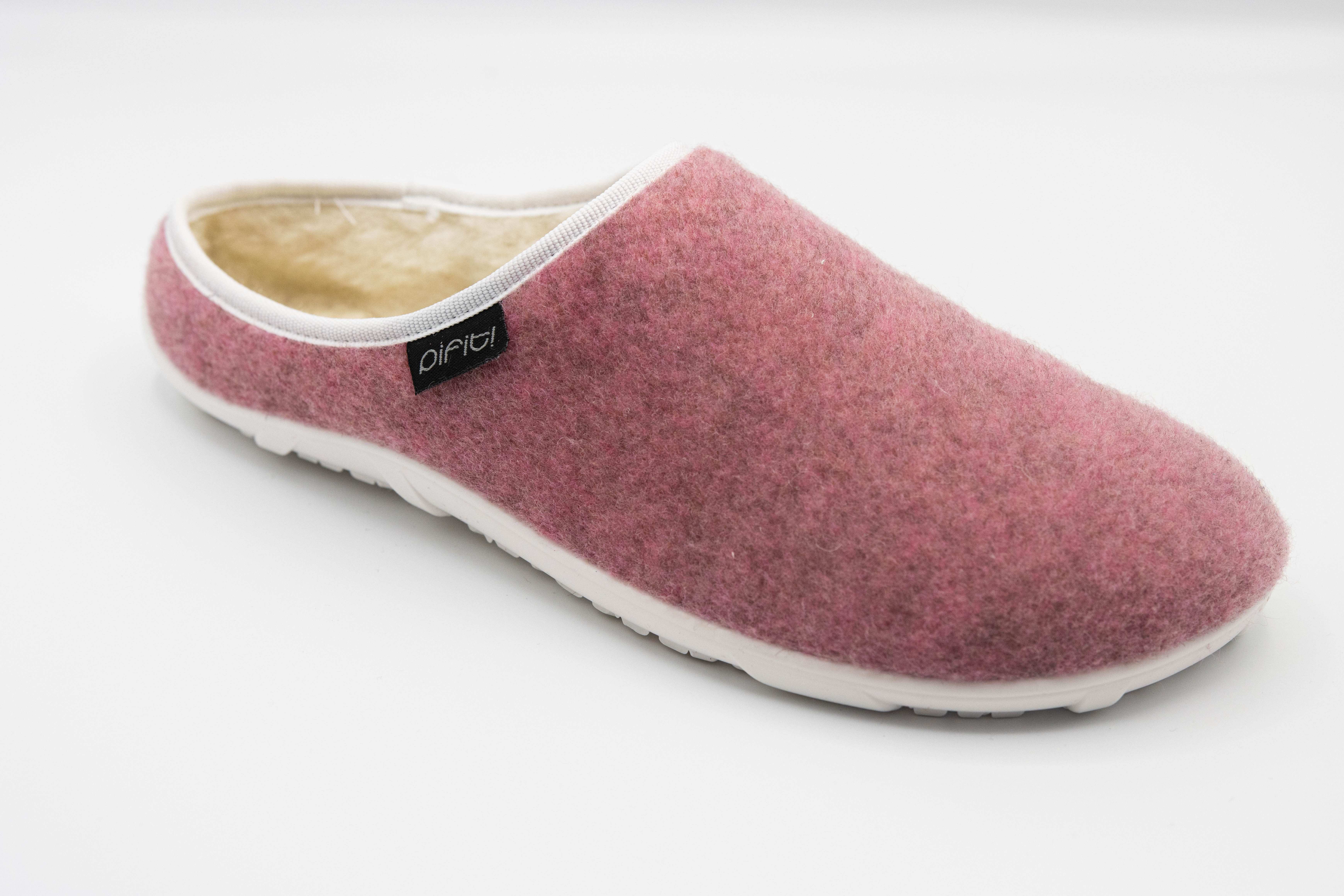 pifit! Pantoffel "cosy" aus Wollstoff, gefüttert, 32101-2, rosa Barfußschuh Pantoffel, Hausschuh