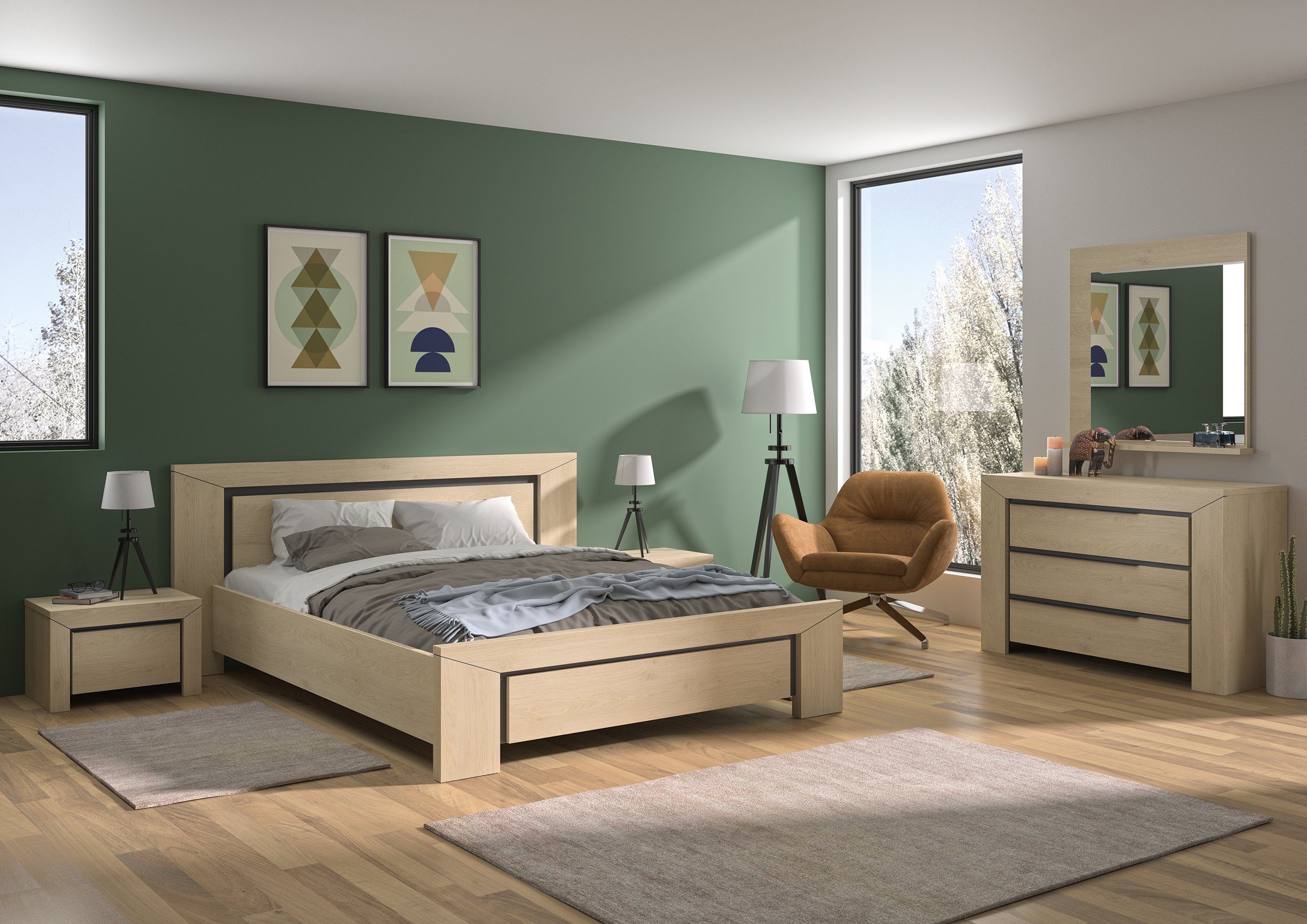 Gami Jugendzimmer-Set Brugge, (Set, 5-tlg), In 2 Farben erhältlich