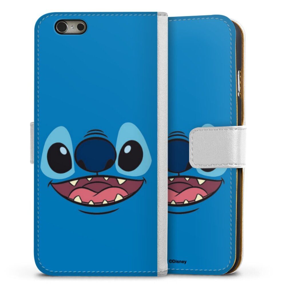 DeinDesign Handyhülle Lilo & Stitch Disney Offizielles Lizenzprodukt Stitch Closeup, Apple iPhone 6s Hülle Handy Flip Case Wallet Cover Handytasche Leder
