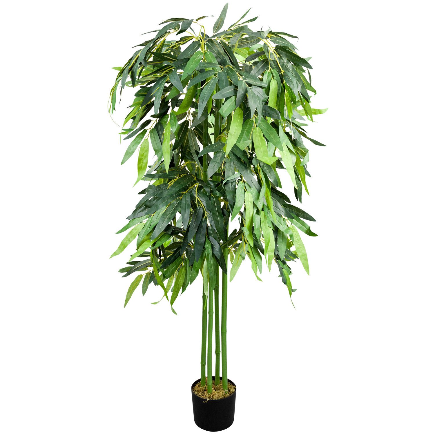 Kunstbambus Bambus Bambus-Strauch Bambusbaum Kunstpflanze Künstliche Pflanze 140cm Bambus, Decovego, Höhe 140 cm