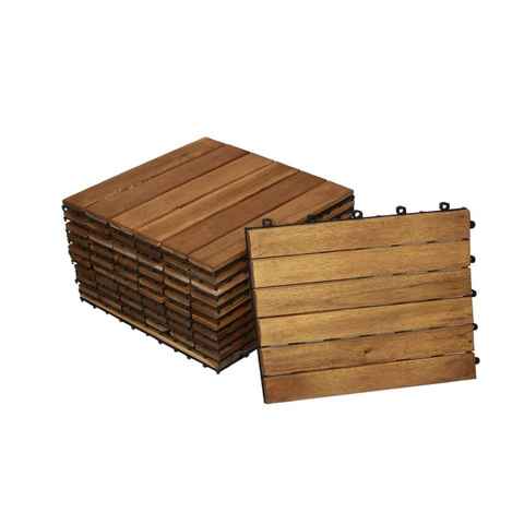 Junado® Holzfliesen Rico 01, mit Drainagensystem und Stecksystem zum einfachen verlegen