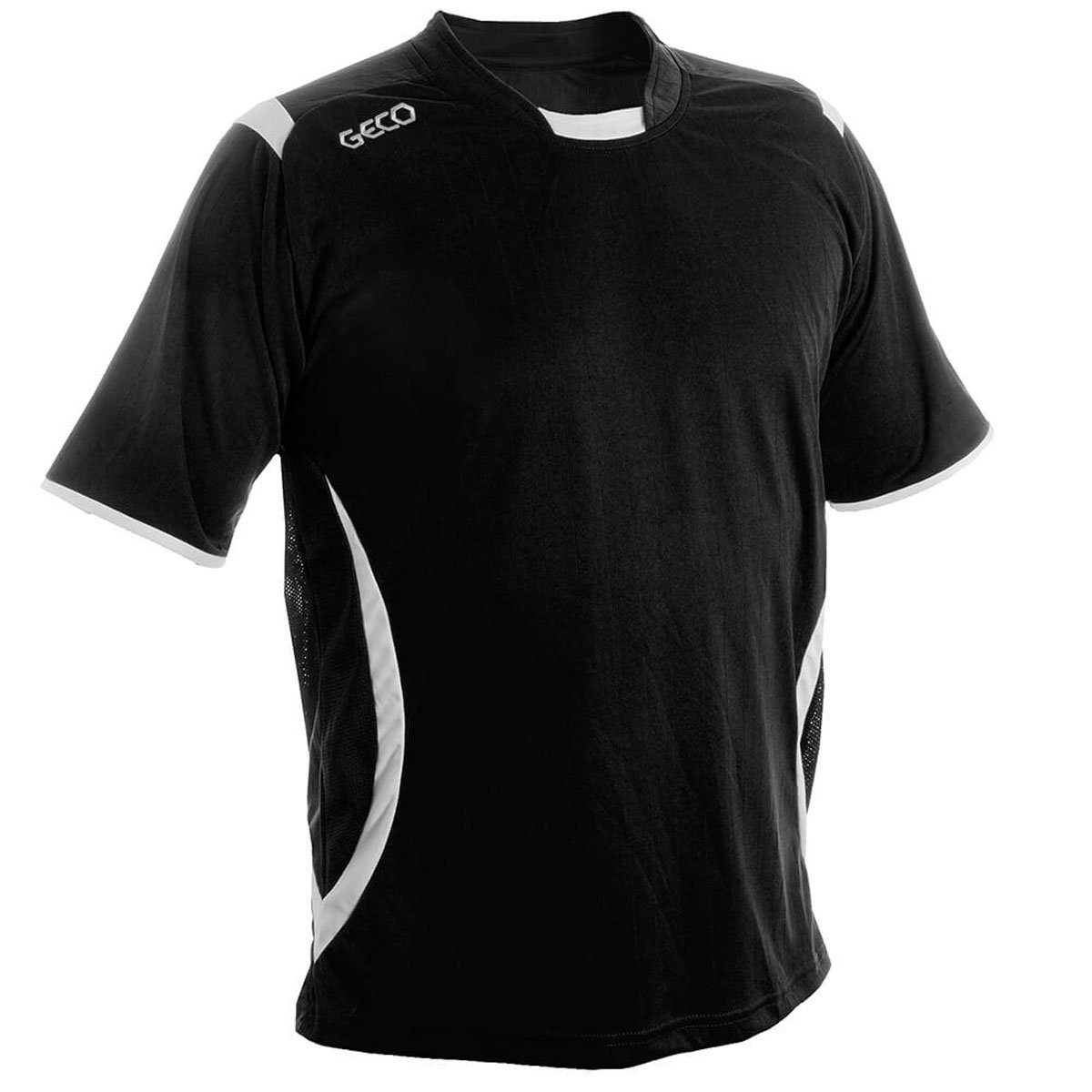 Geco Sportswear Fußballtrikot Fußballtrikot kurzarm Trikot Mesheinsätze Levante zweifarbig schwarz/weiß seitliche Fußball