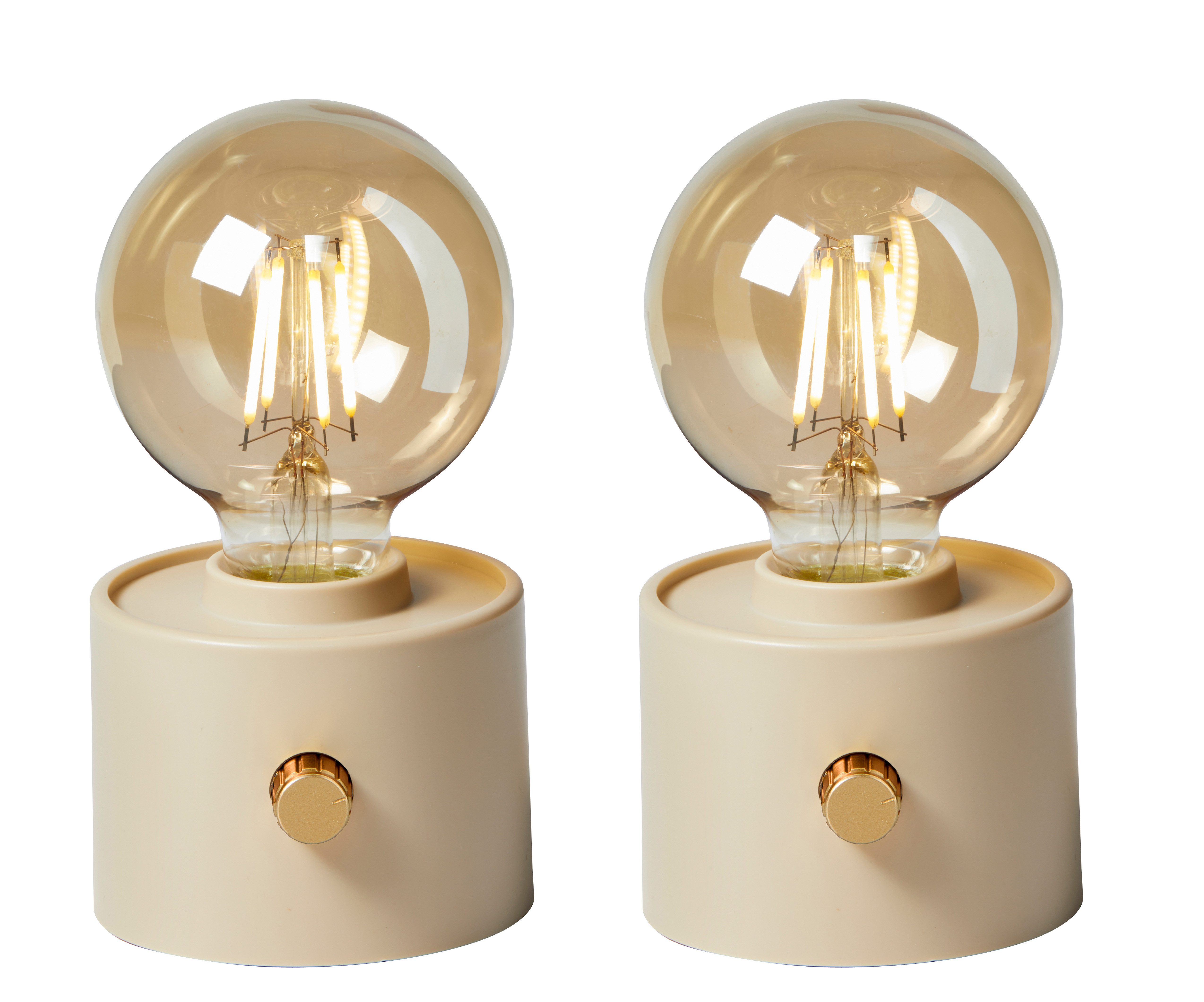 Northpoint LED Nachttischlampe Vintage Akku LED Tischlampe mit USB-C dimmbar