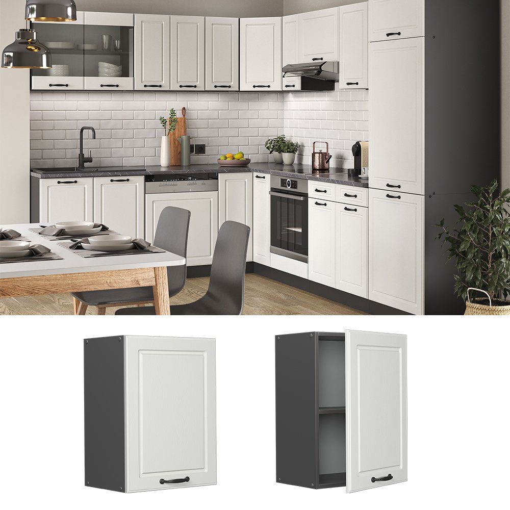 Vicco Hängeschrank R-Line, Weiß Landhaus/Anthrazit, 45 günstig online kaufen