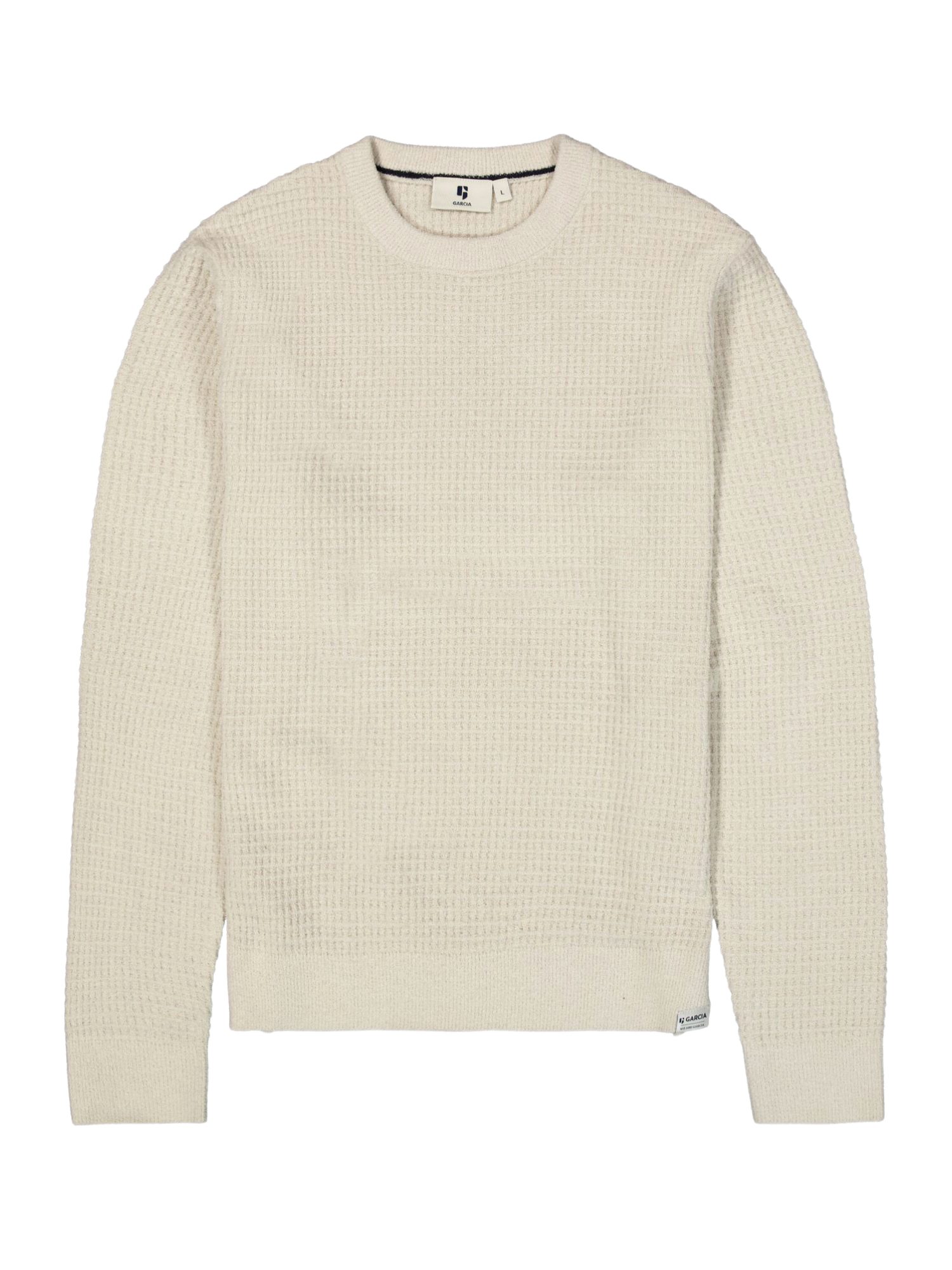 Garcia Strickpullover natur,Freizeit,Polyester,Strukturiert,Rundhals,Langarm,Regular Fit