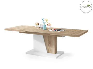 Mazzoni Couchtisch Design Couchtisch Tisch Noir Sonoma Eiche / Weiß matt ausziehbar 120 bis 160cm