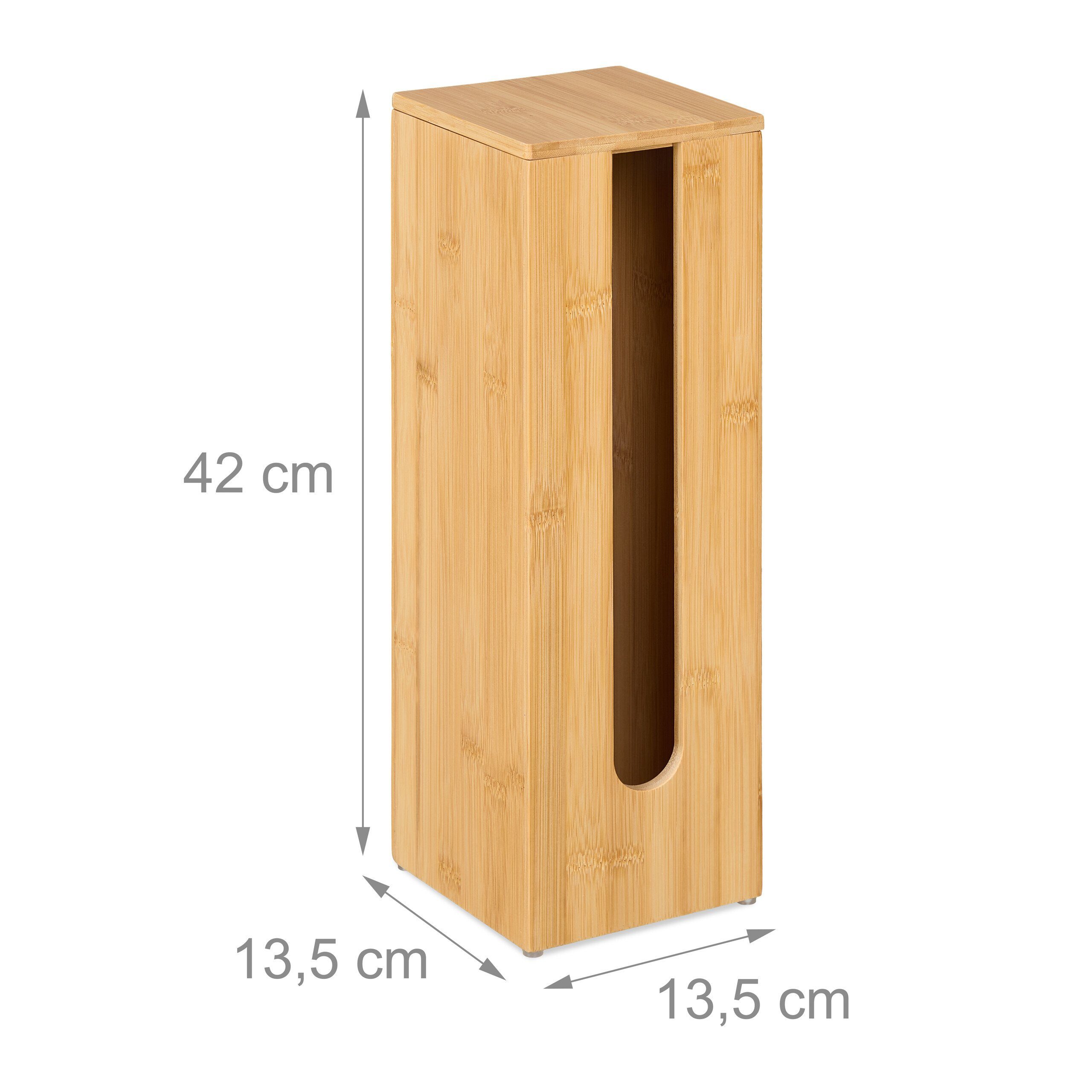 relaxdays Toiletten-Ersatzrollenhalter Toilettenpapier Aufbewahrung aus Bambus (1-St) – Bild 4 von 5