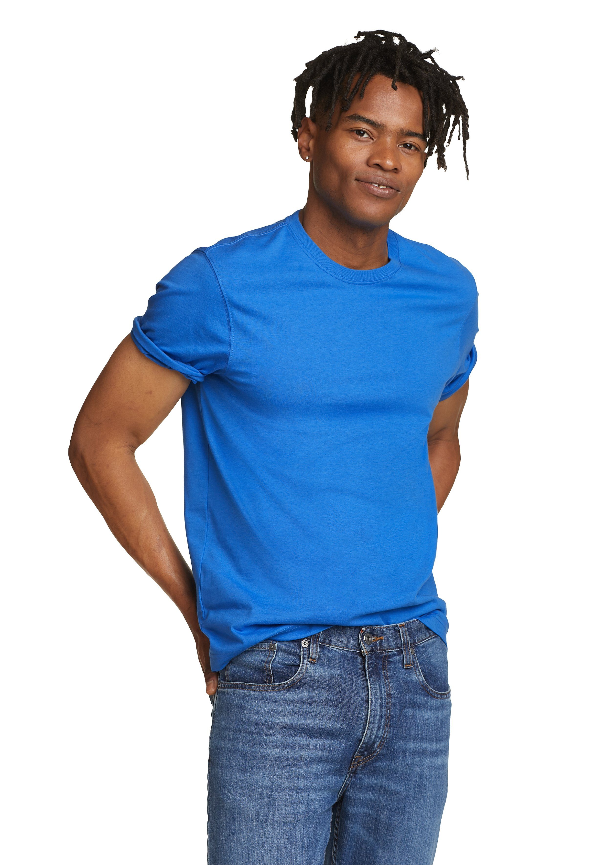 Eddie Bauer T-Shirt Brilliantes fit Shirt Blau Wash Baumwolle - - Legend Slim 100