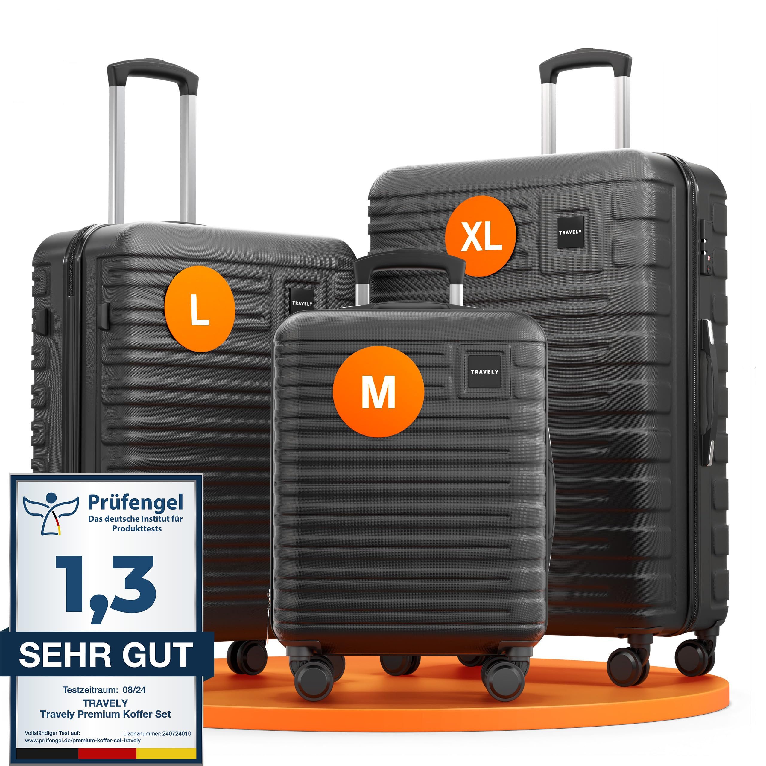 Travely Koffer Polycarbonat Koffer Set - 3 teiliges Kofferset, XL + L + M, günstig online kaufen