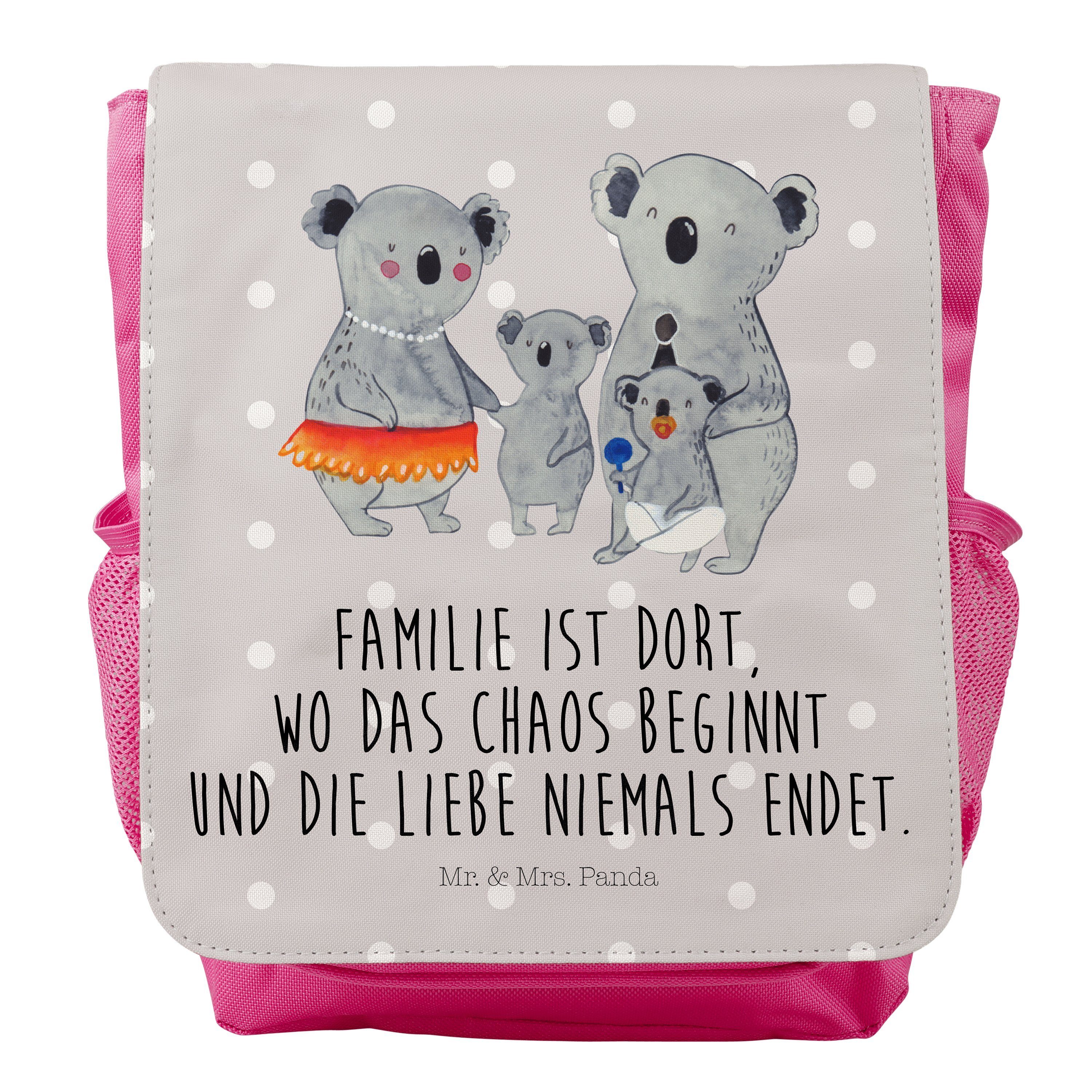 Mr. & Mrs. Panda Kinderrucksack Koala Familie - Grau Pastell - Geschenk, Rucksack Kindergröße, Papa