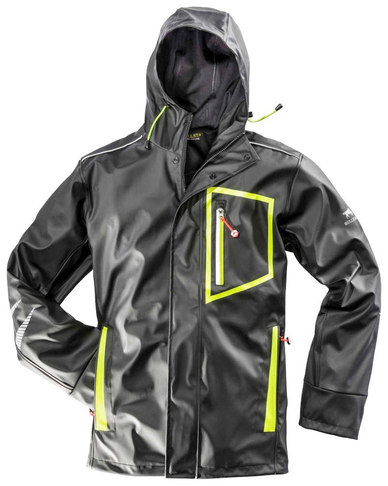 Bullstar Regenjacke Ultra schwarz/lime, Gr. S - XXXL