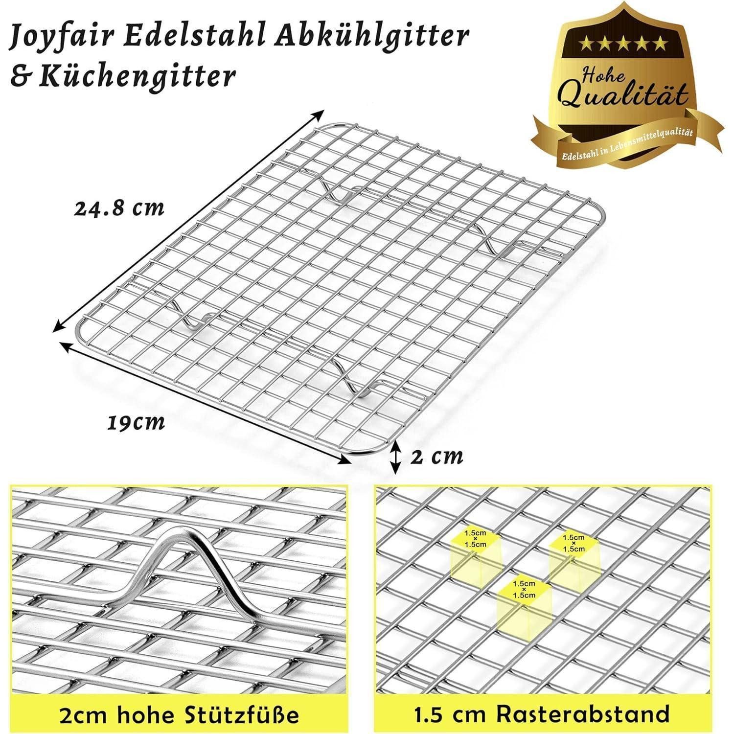 LuxusKollektion Abkühlgitter Kleines Edelstahl Kuchengitter 2er Set Rechteckig 24.8cm×19cm×2cm