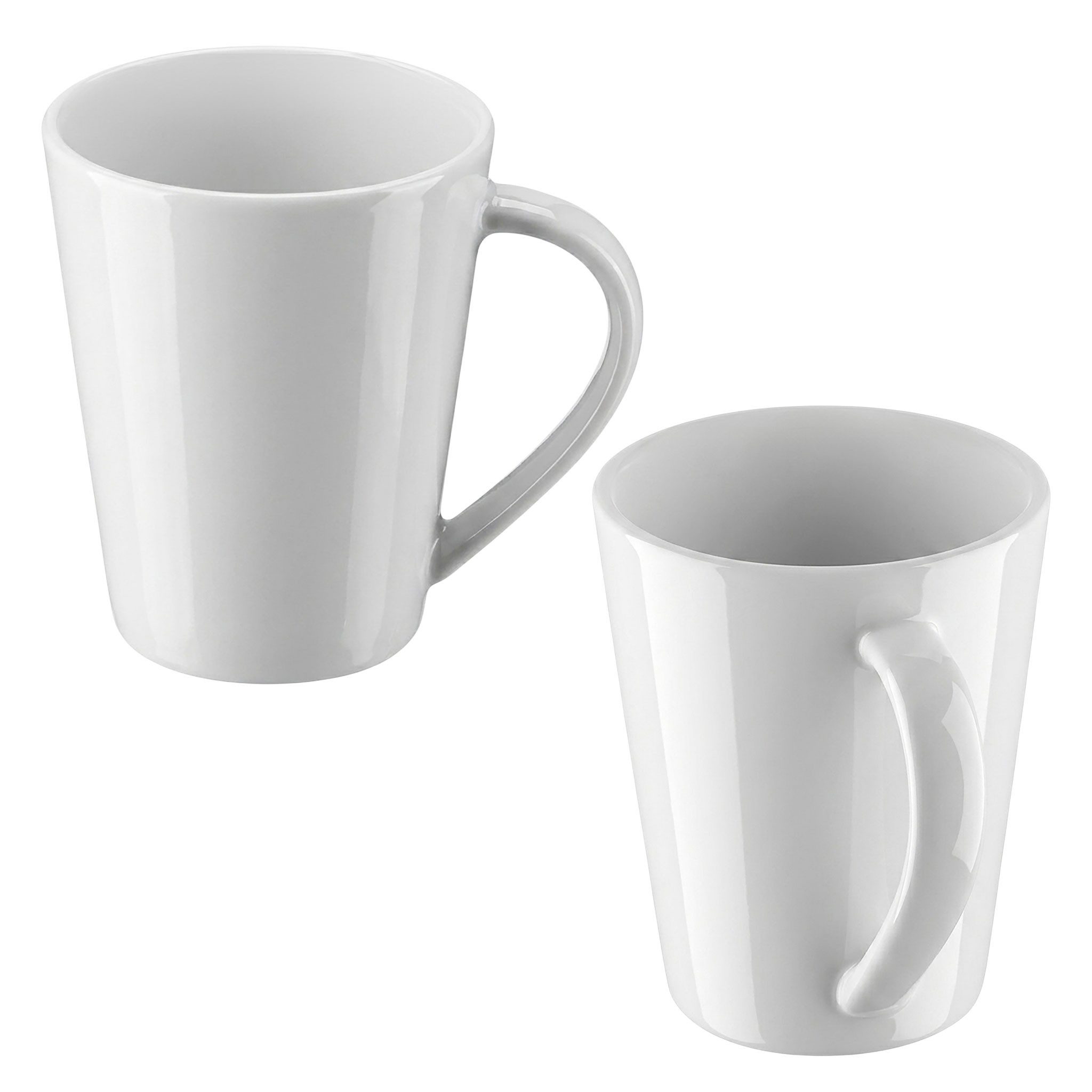 Spetebo Tasse Kaffeegeschirr mit Henkel in weiß, 12-tlg., Porzellan, Kaffeebecher für Büro, Gastronomie und Zuhause