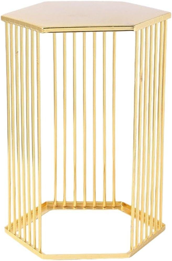 FELIXLEO Pflanzkübel Sechseck Metall Säulenständer Gold Hochzeit Kuchen Pflanzen Display (1 St)